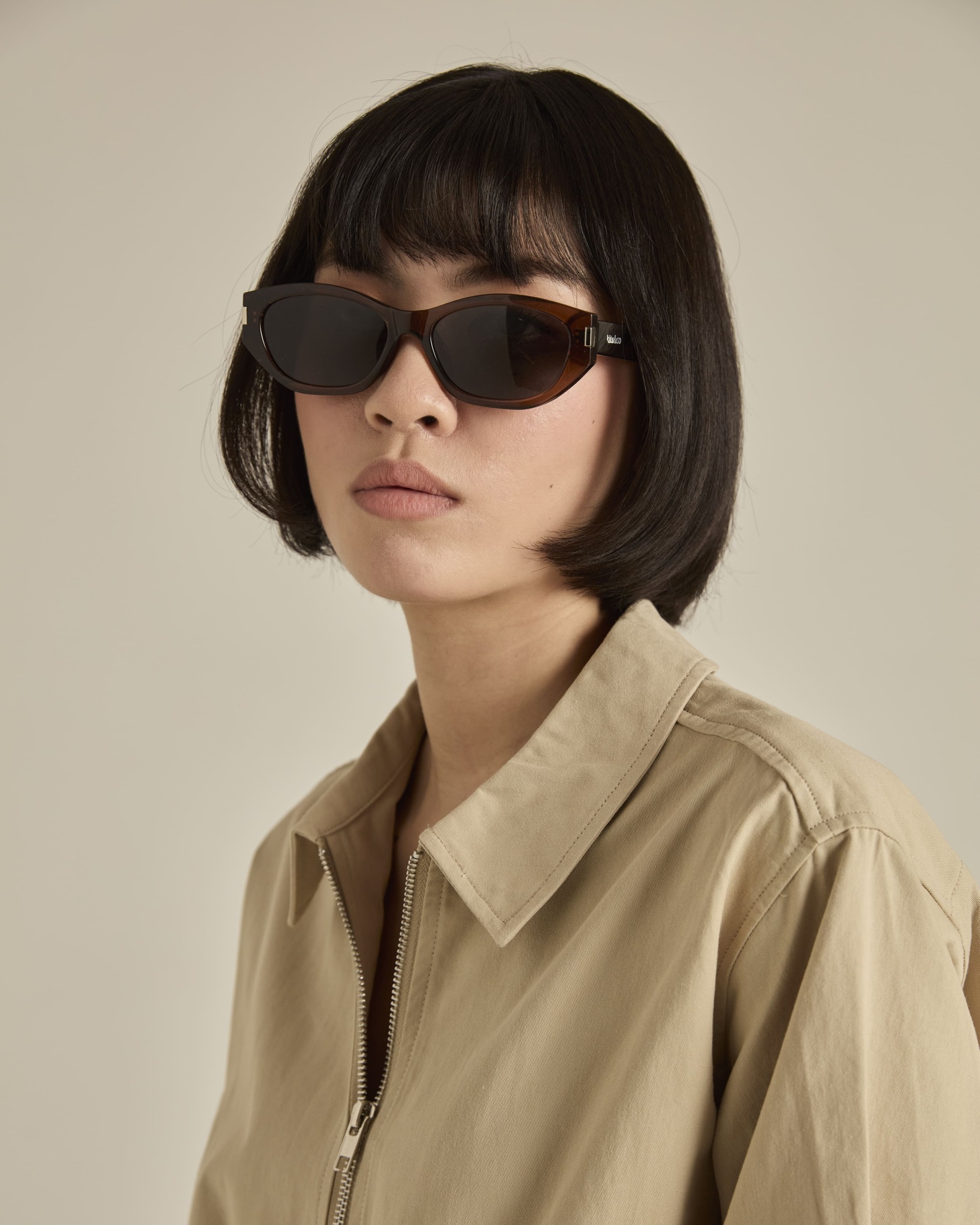 Dark Brown Square Sunglasses