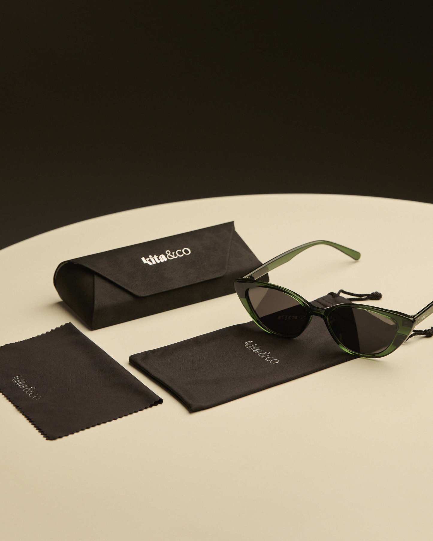 Dark Green Cat-Eye Sunglasses