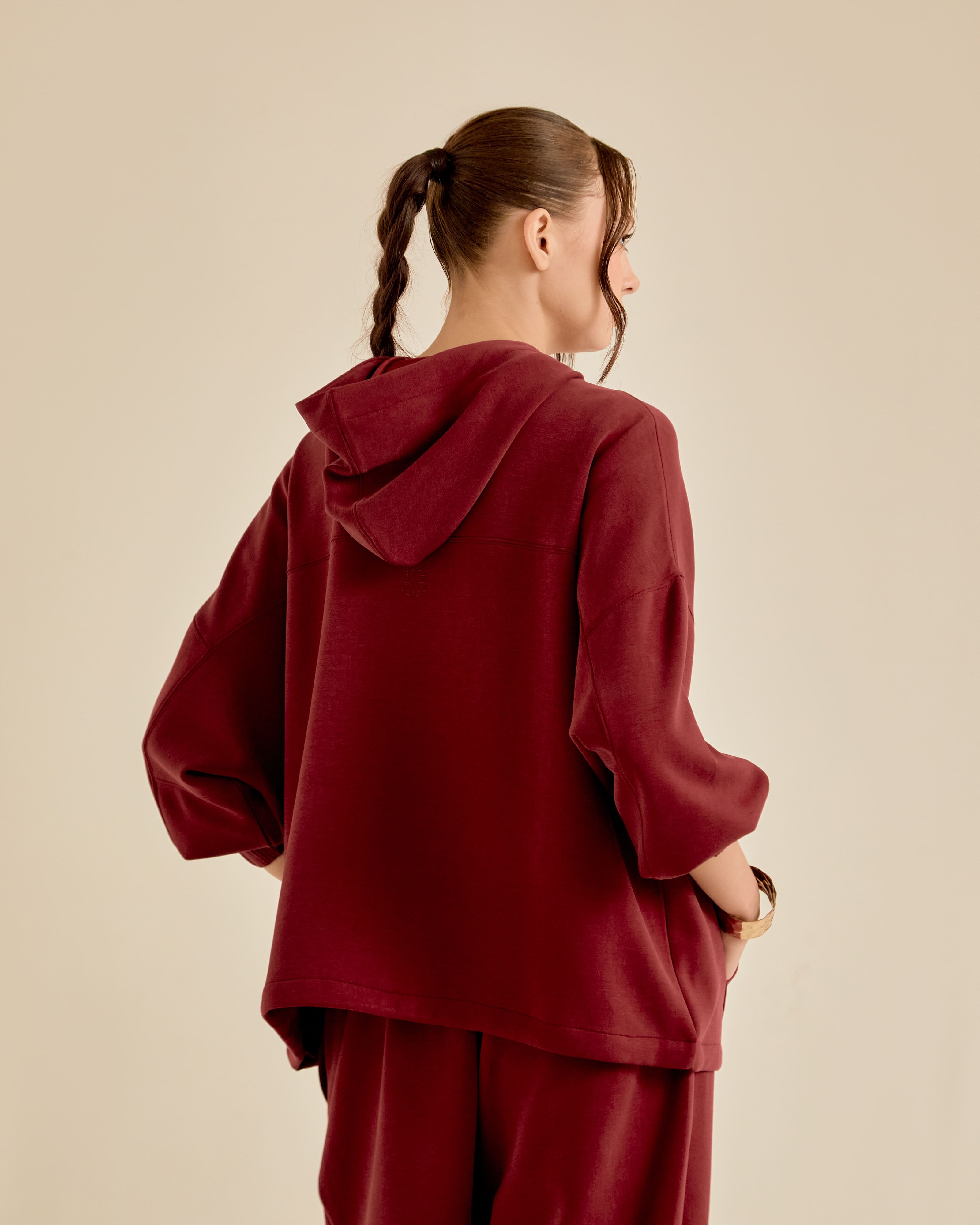 Neena Maroon Hoodie Jumper