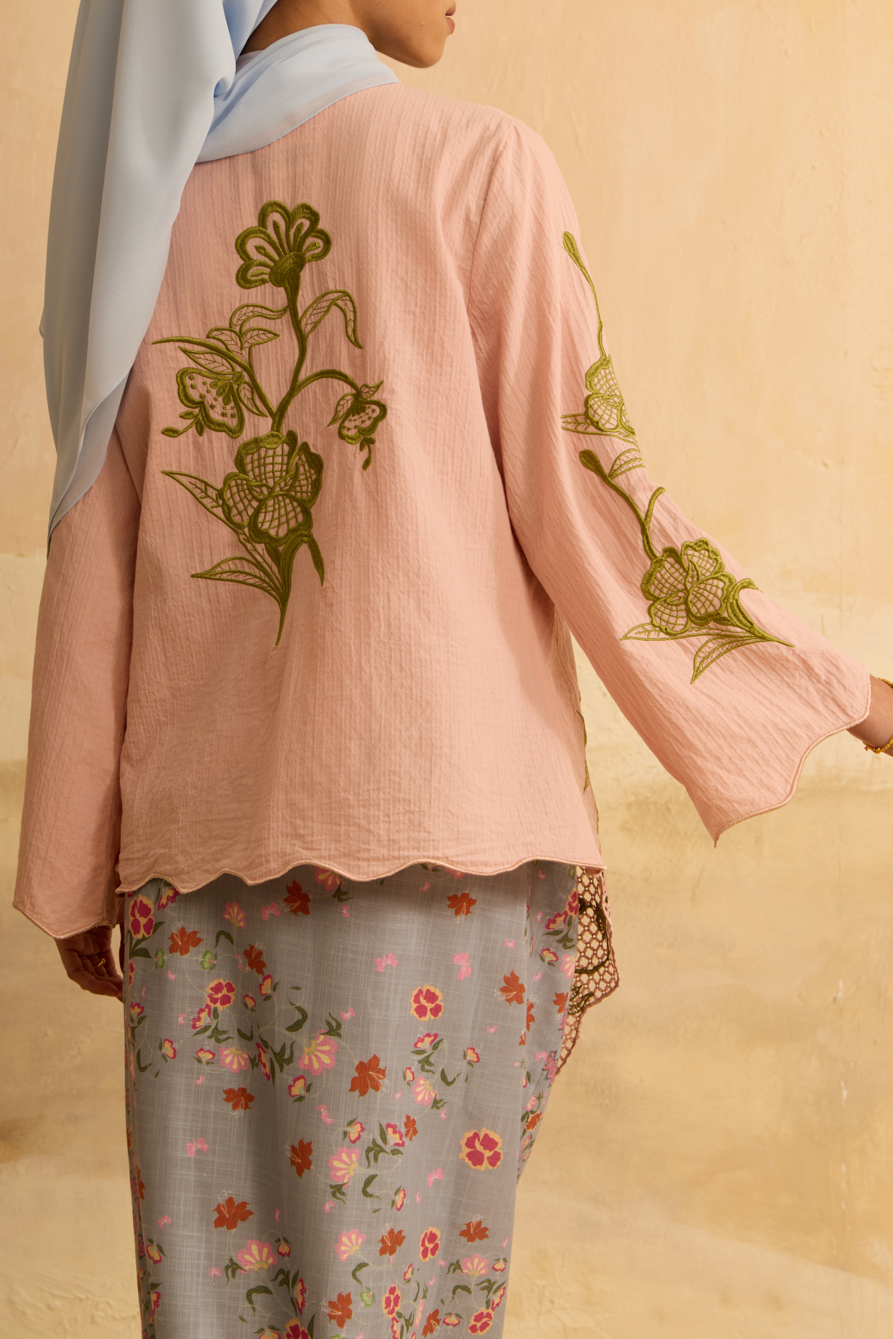 Sekarwati Pink Embroidered Kebaya Set