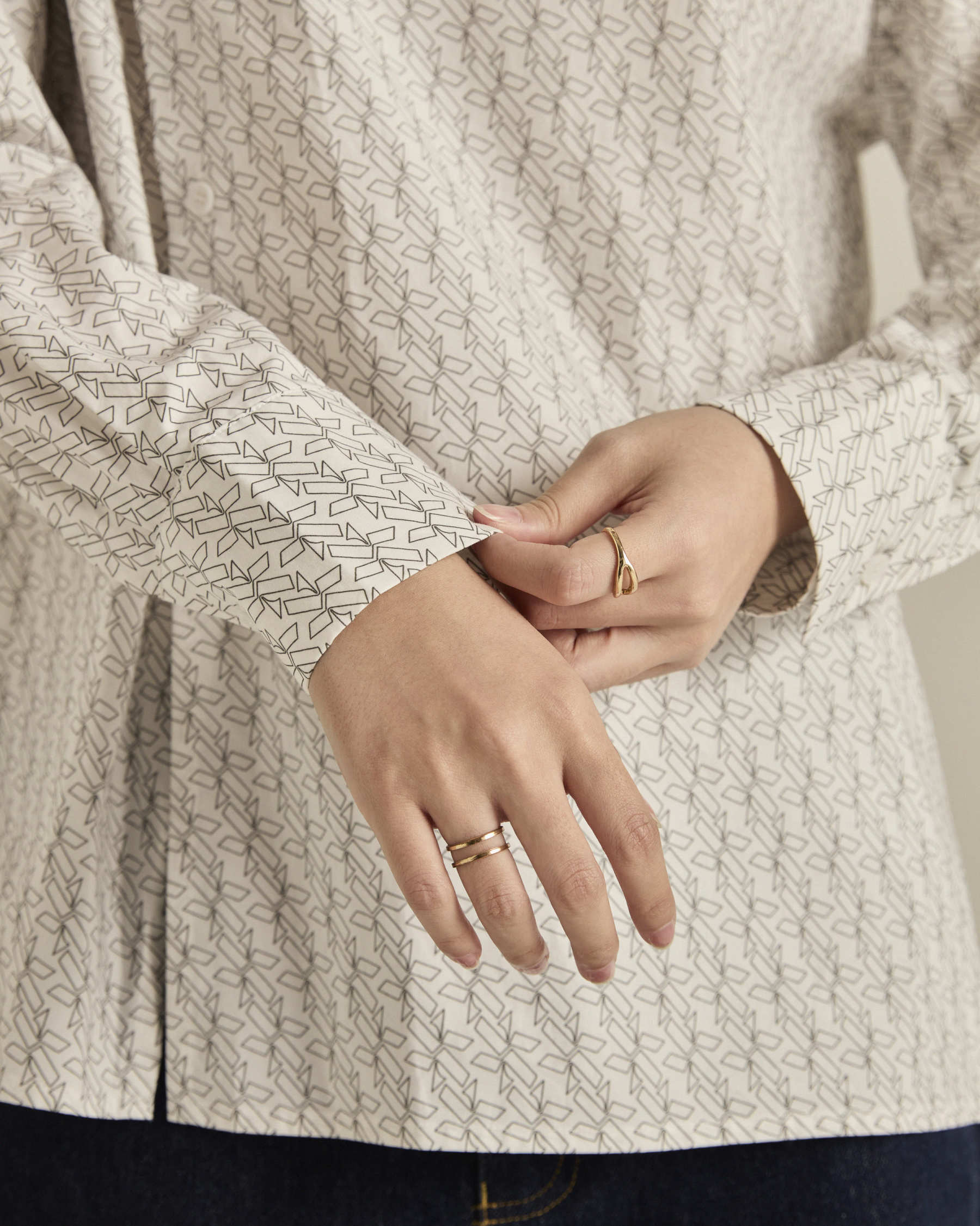 White Asymmetric Printed Shirt