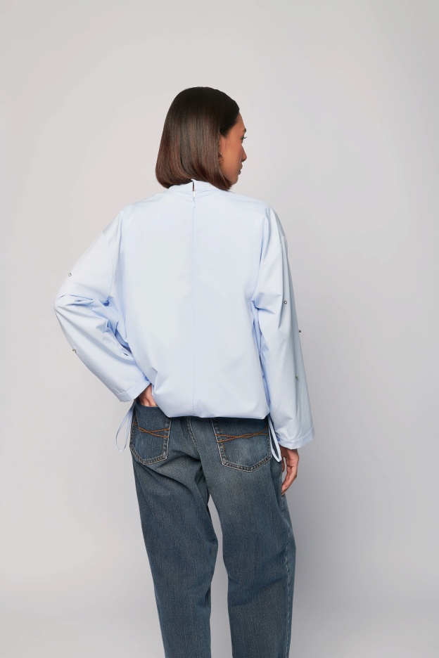 Buy Gemma Baby Blue Pocket Boxy Top | Mimpikita