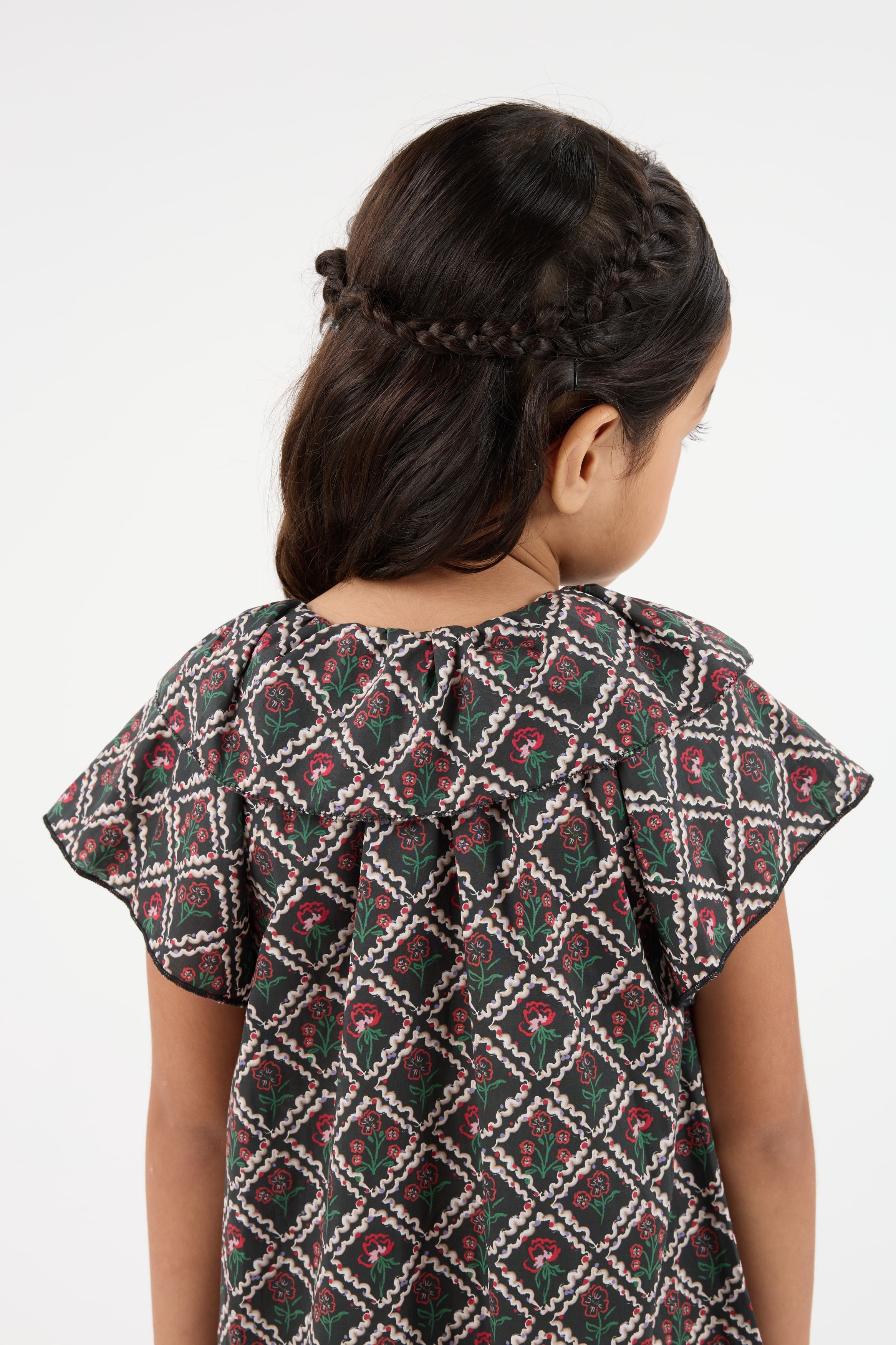 Memoria Black Mini Flounce Dress - Girls