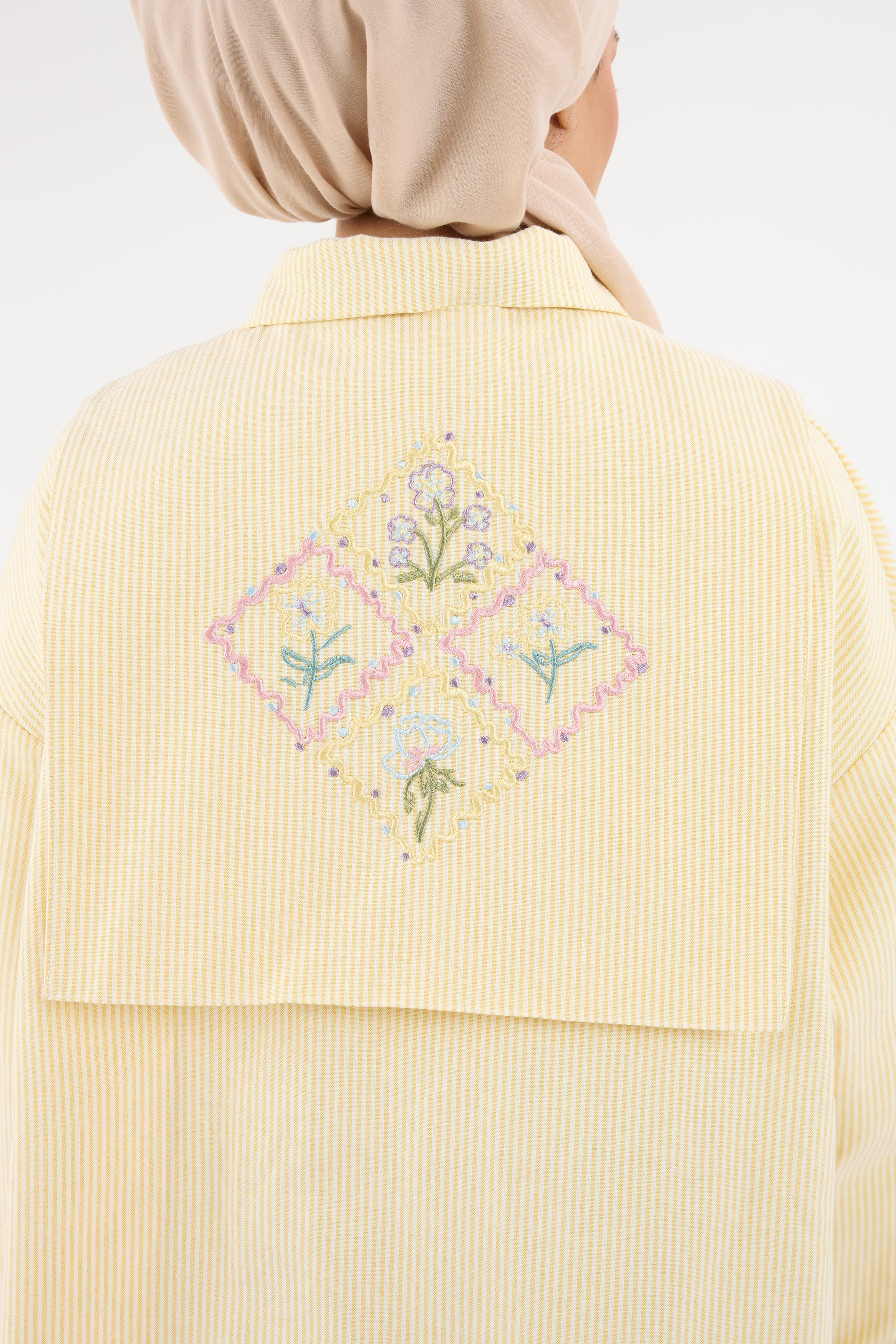 Harmoni Butter Yellow Striped Linen Shirt