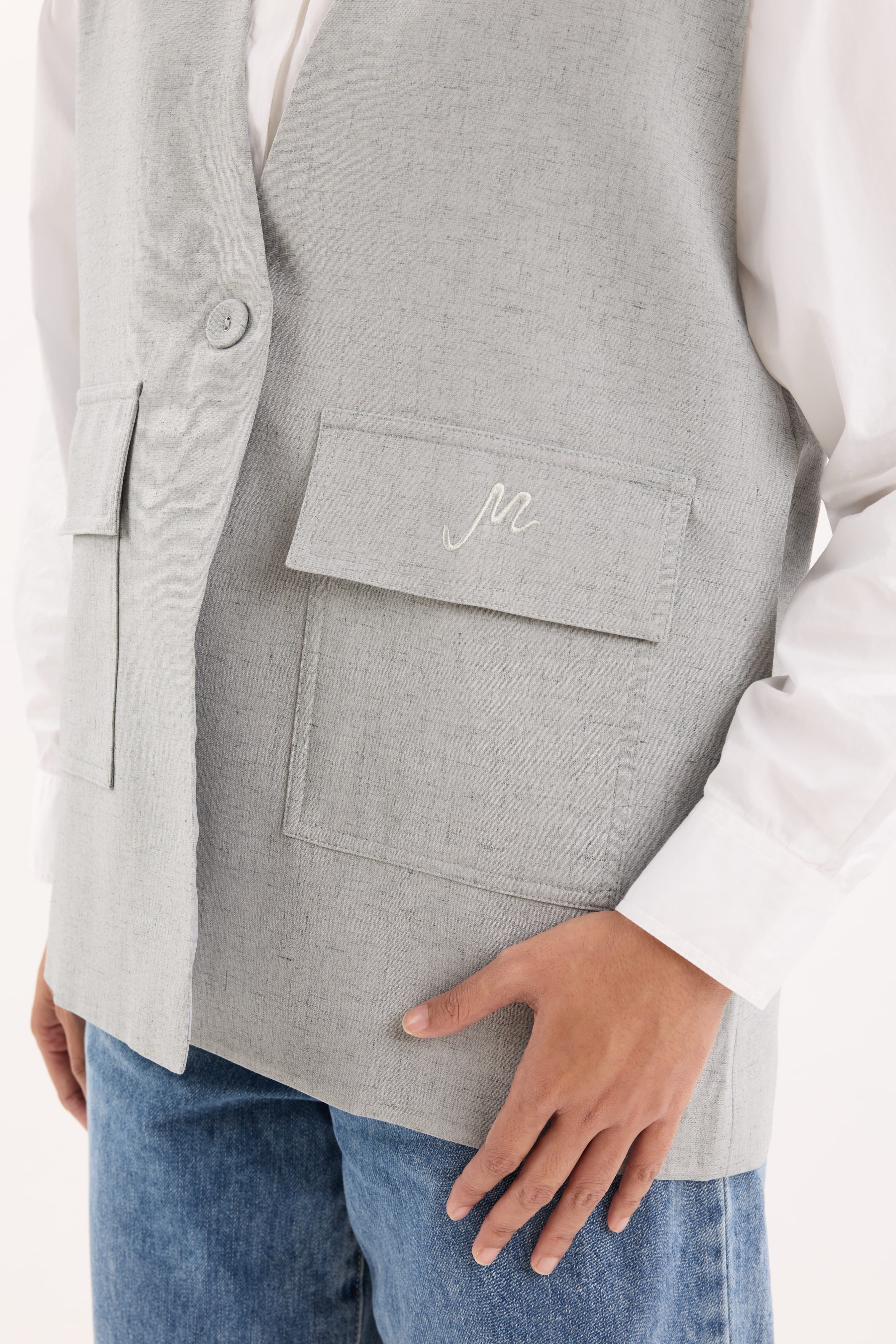 Nelly Grey Structured Vest