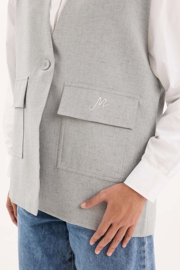 Nelly Grey Structured Vest