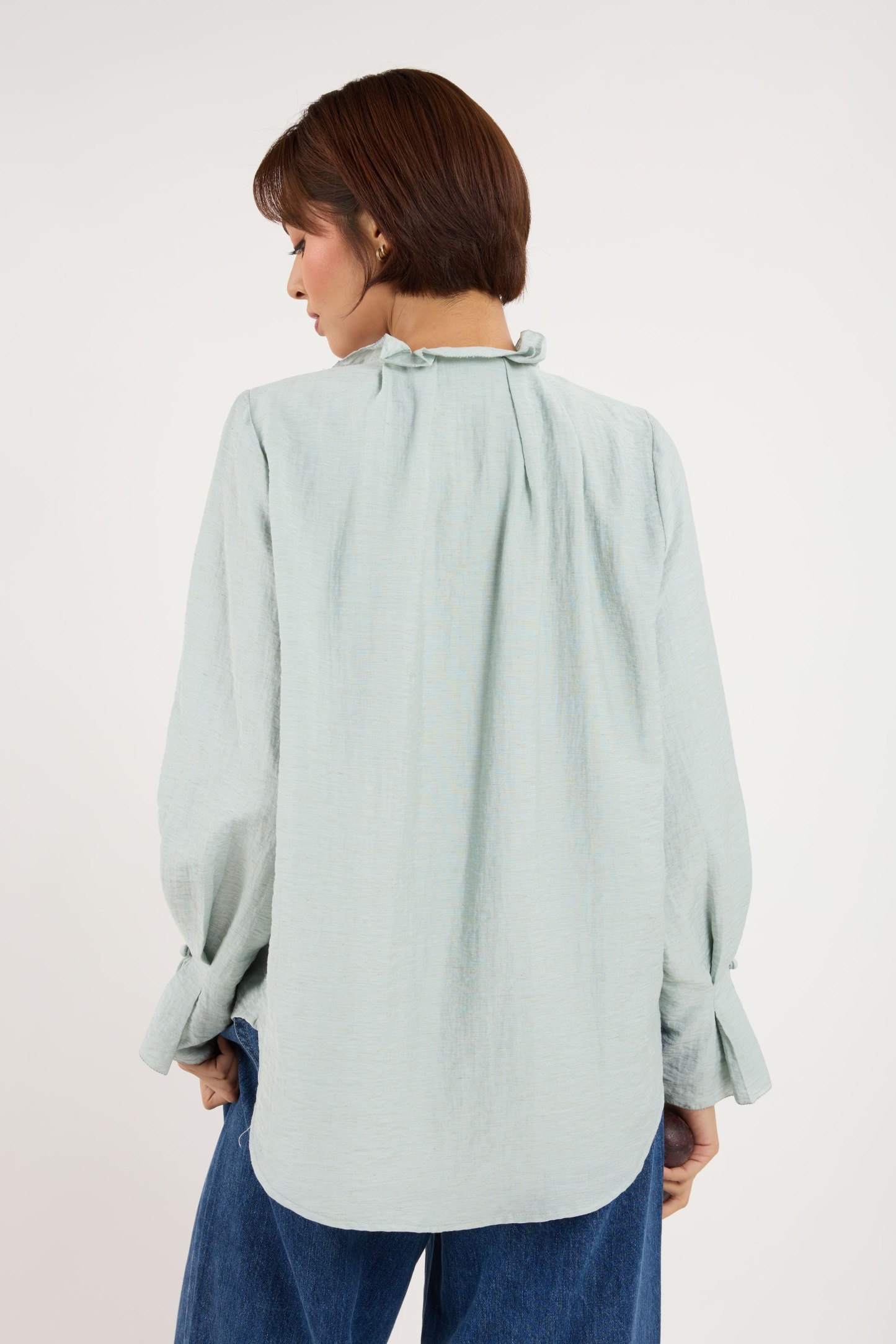 Manggis Blueish Grey High Neck Top