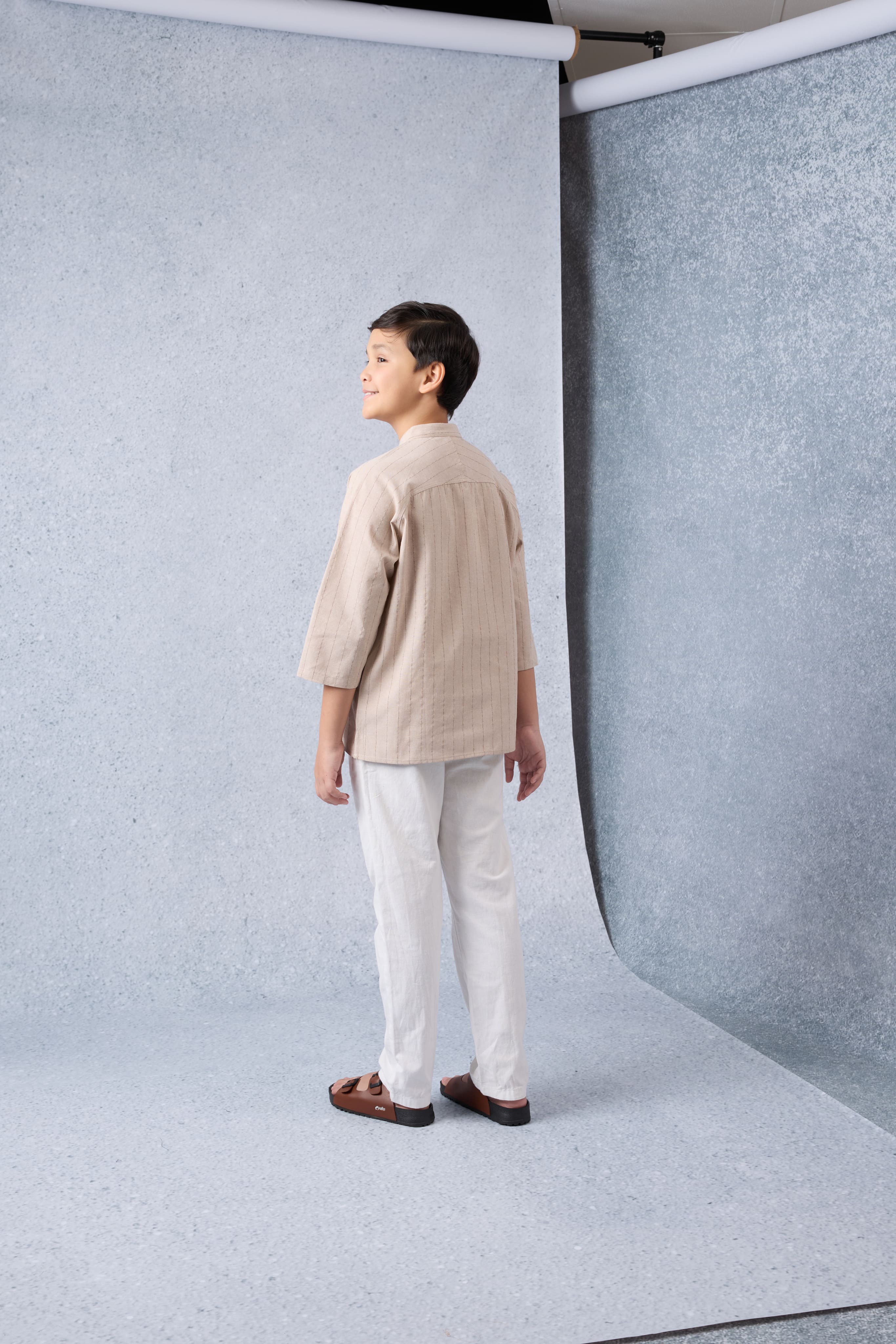 Jiwa Warm Nude Mini Striped Kurta