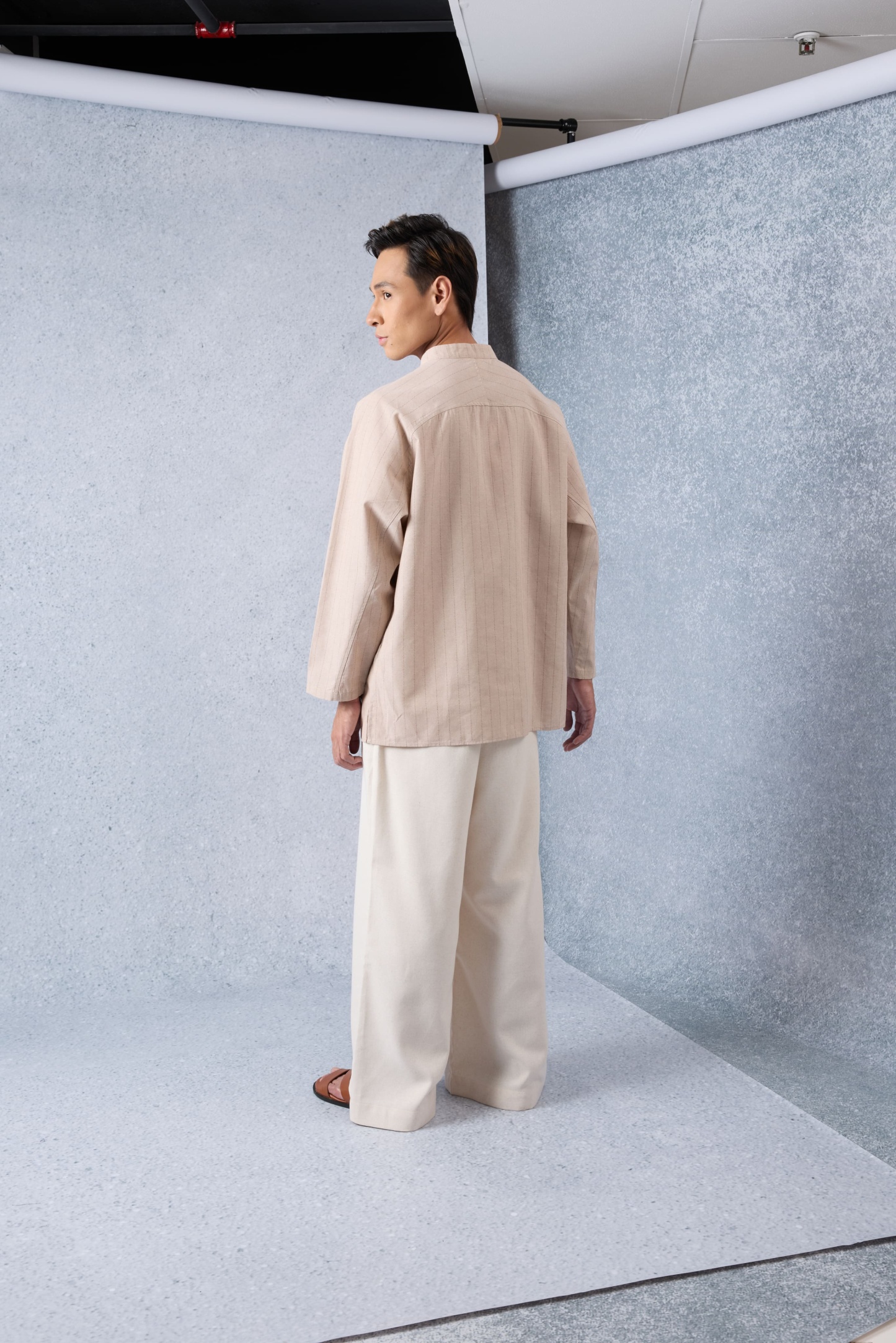 Jiwa Warm Nude Striped Kurta