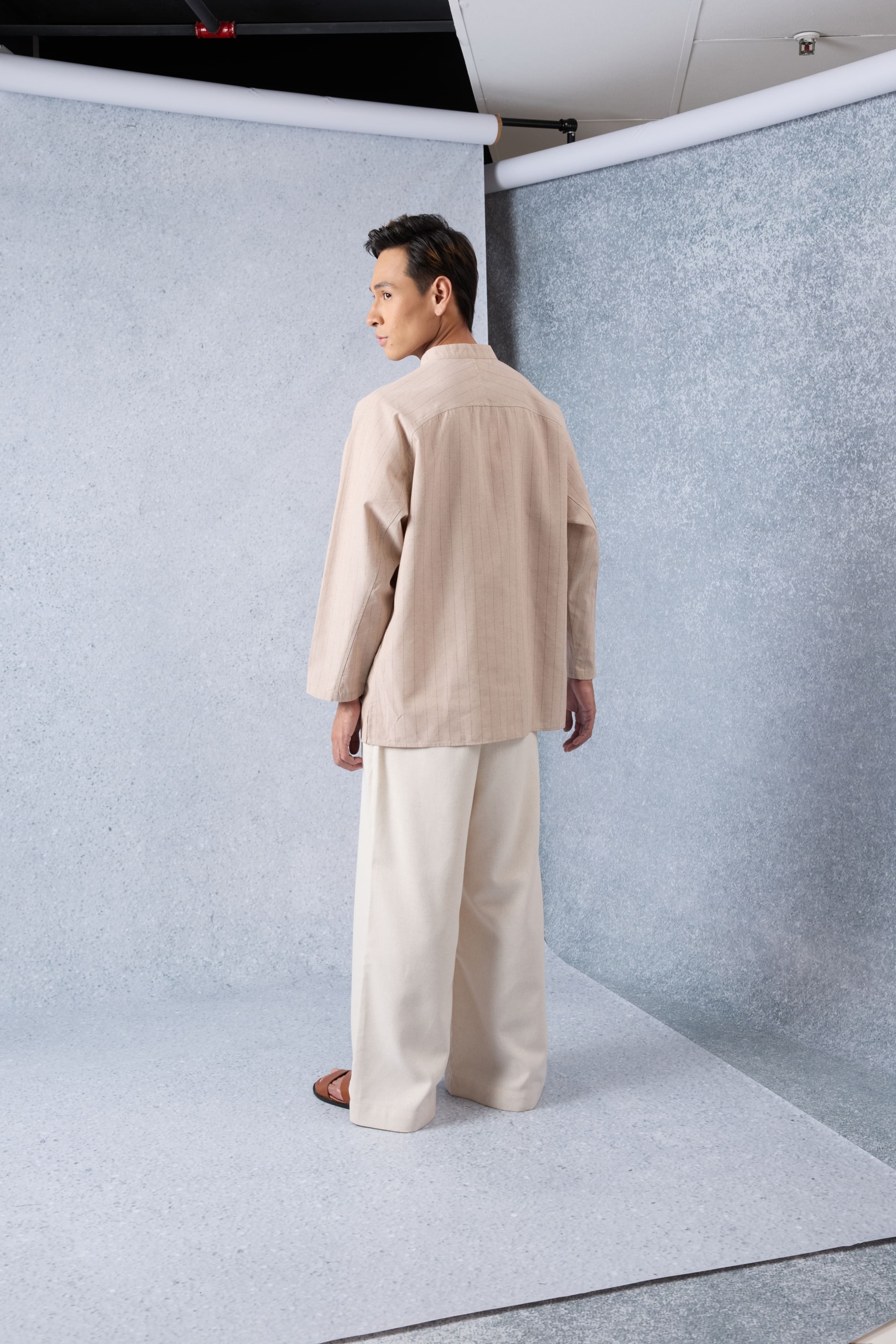 Jiwa Warm Nude Striped Kurta