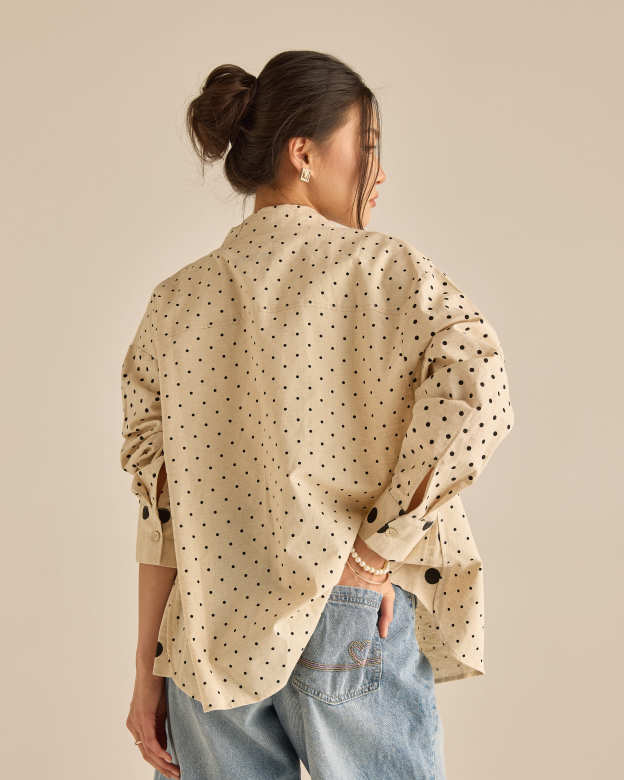 Kittie Khaki Polka Dot Shirt