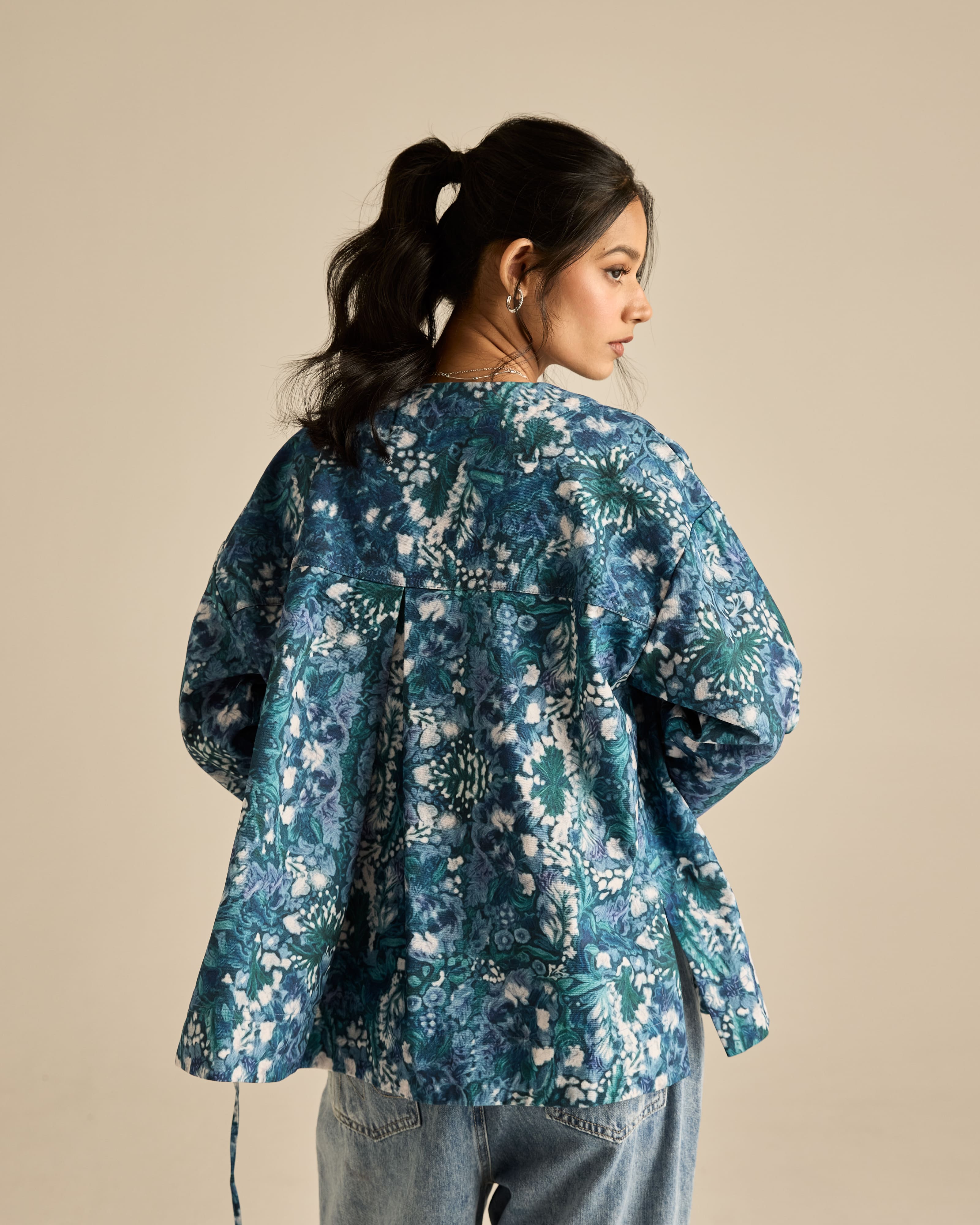 Esme Blue Printed Cotton Kimono