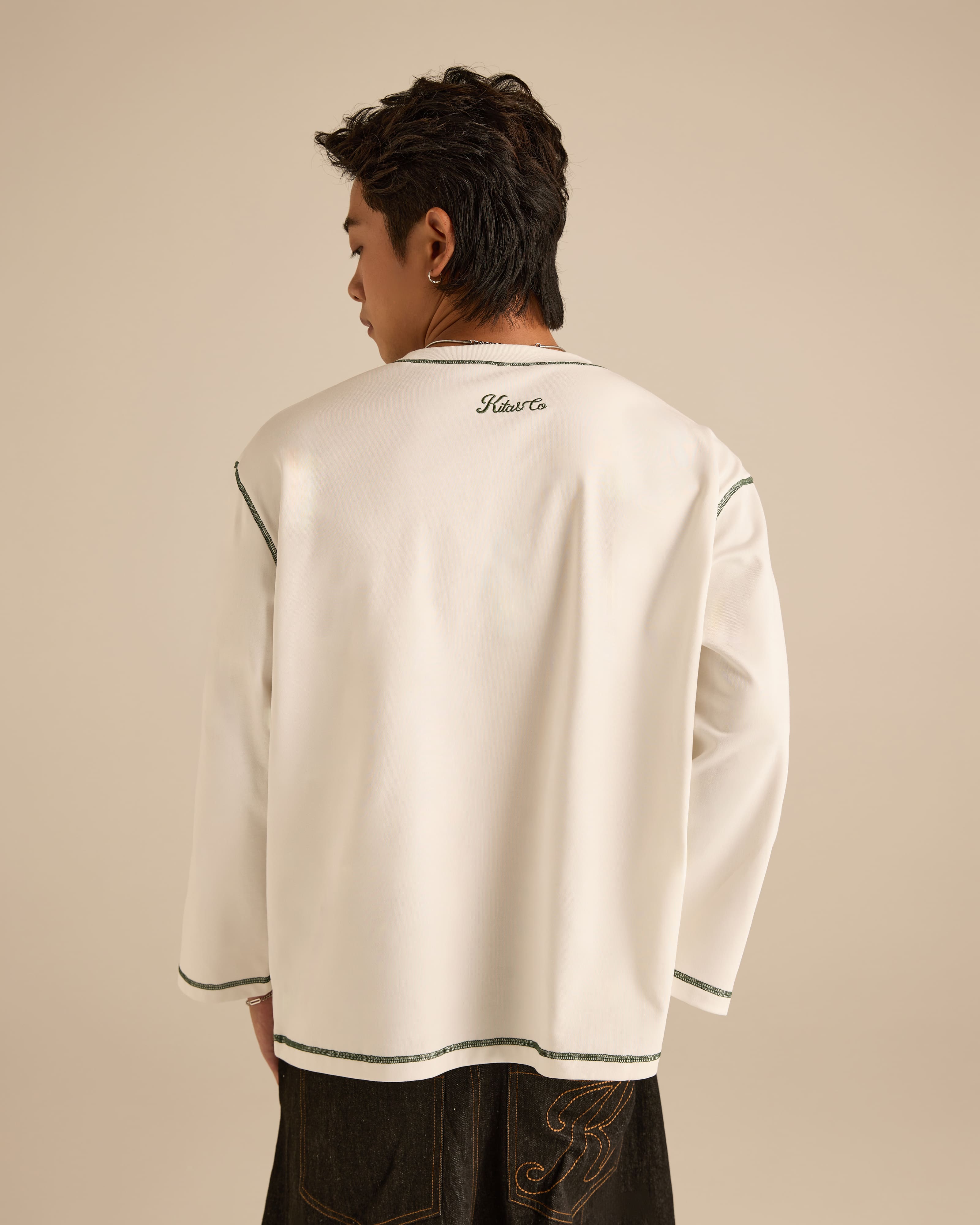 Signature Off White Long Sleeve T-Shirt