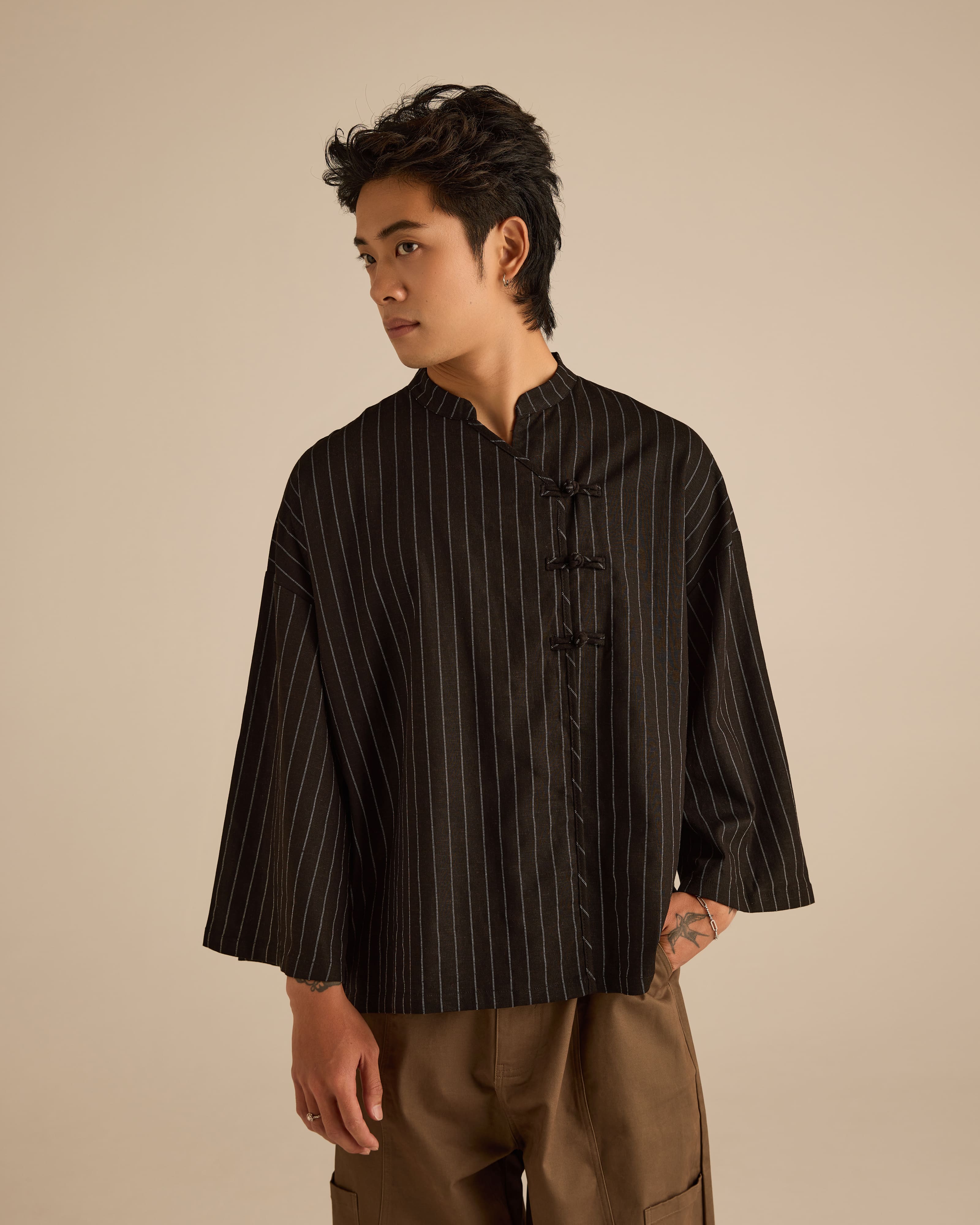 Nadra Black Stripe Boxy Top