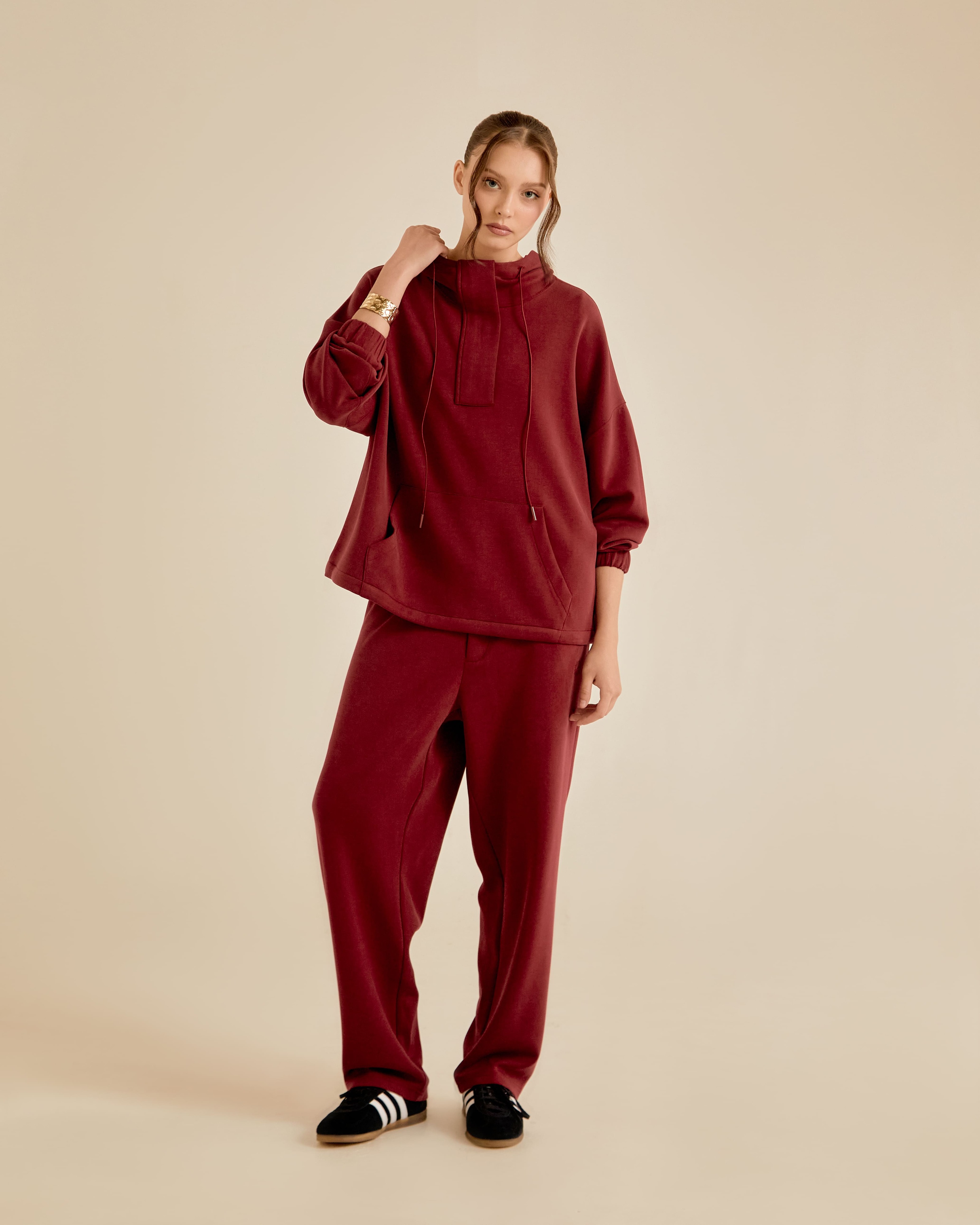Neena Maroon Hoodie Jumper