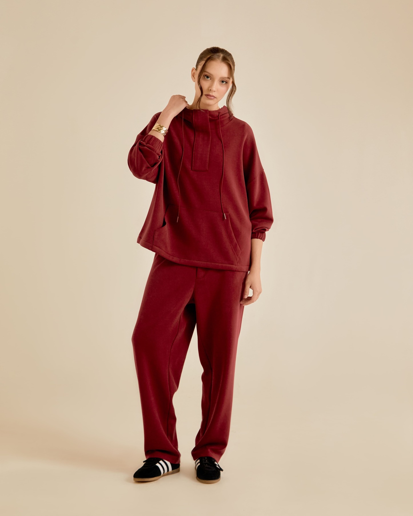 Neena Maroon Hoodie Jumper