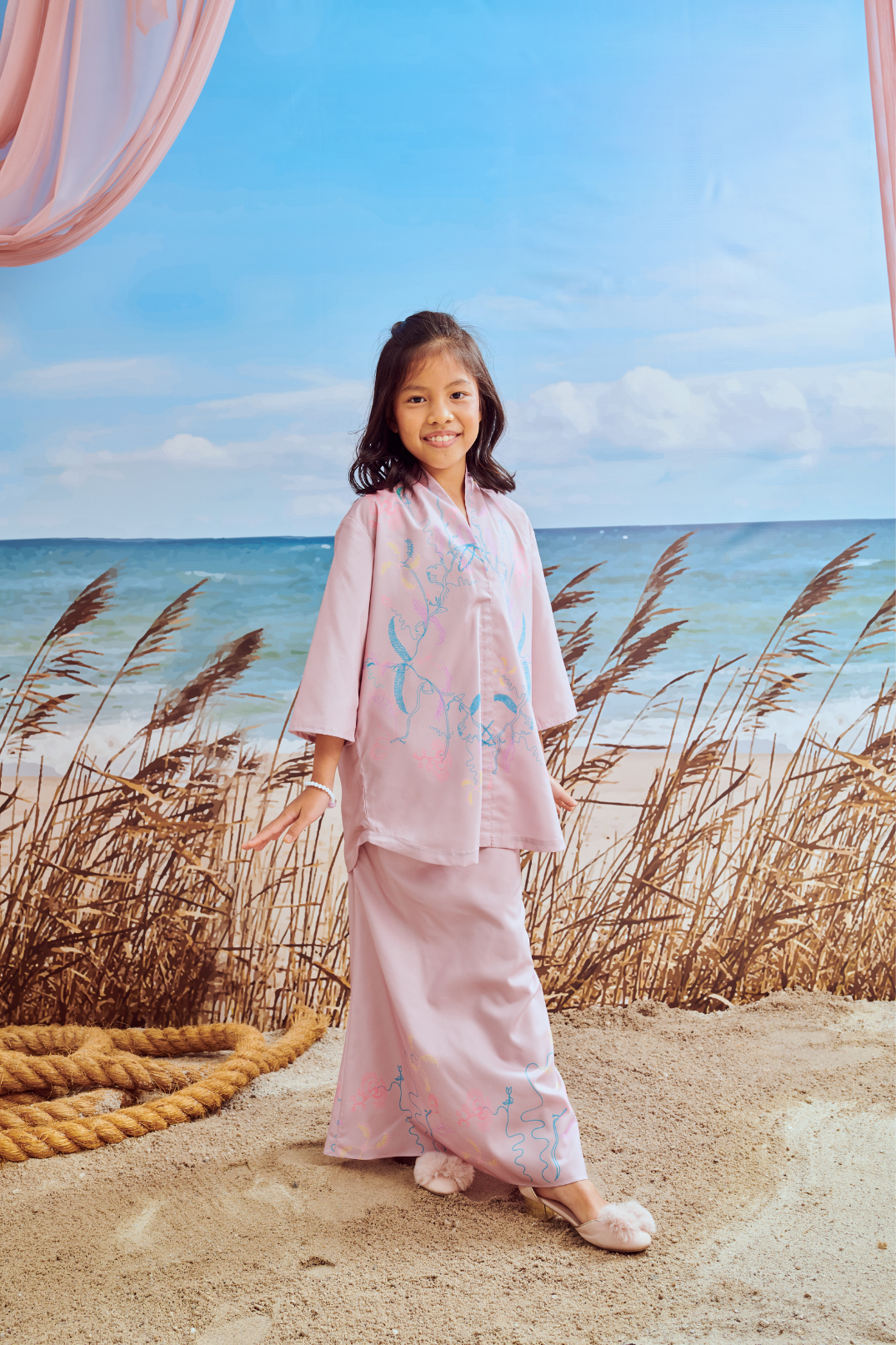 Mini Aisha Dusty Lilac Kurung