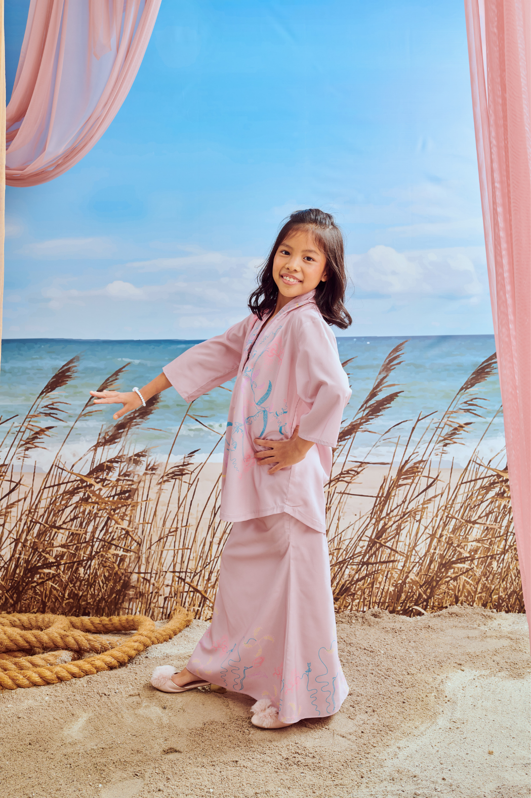 Mini Aisha Dusty Lilac Kurung