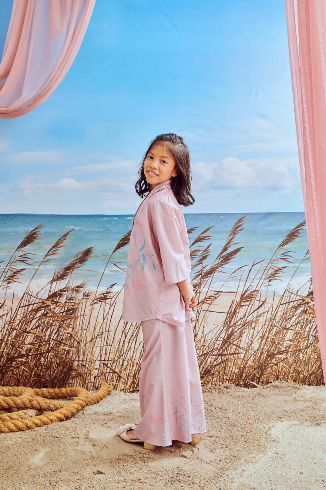Mini Aisha Dusty Lilac Kurung
