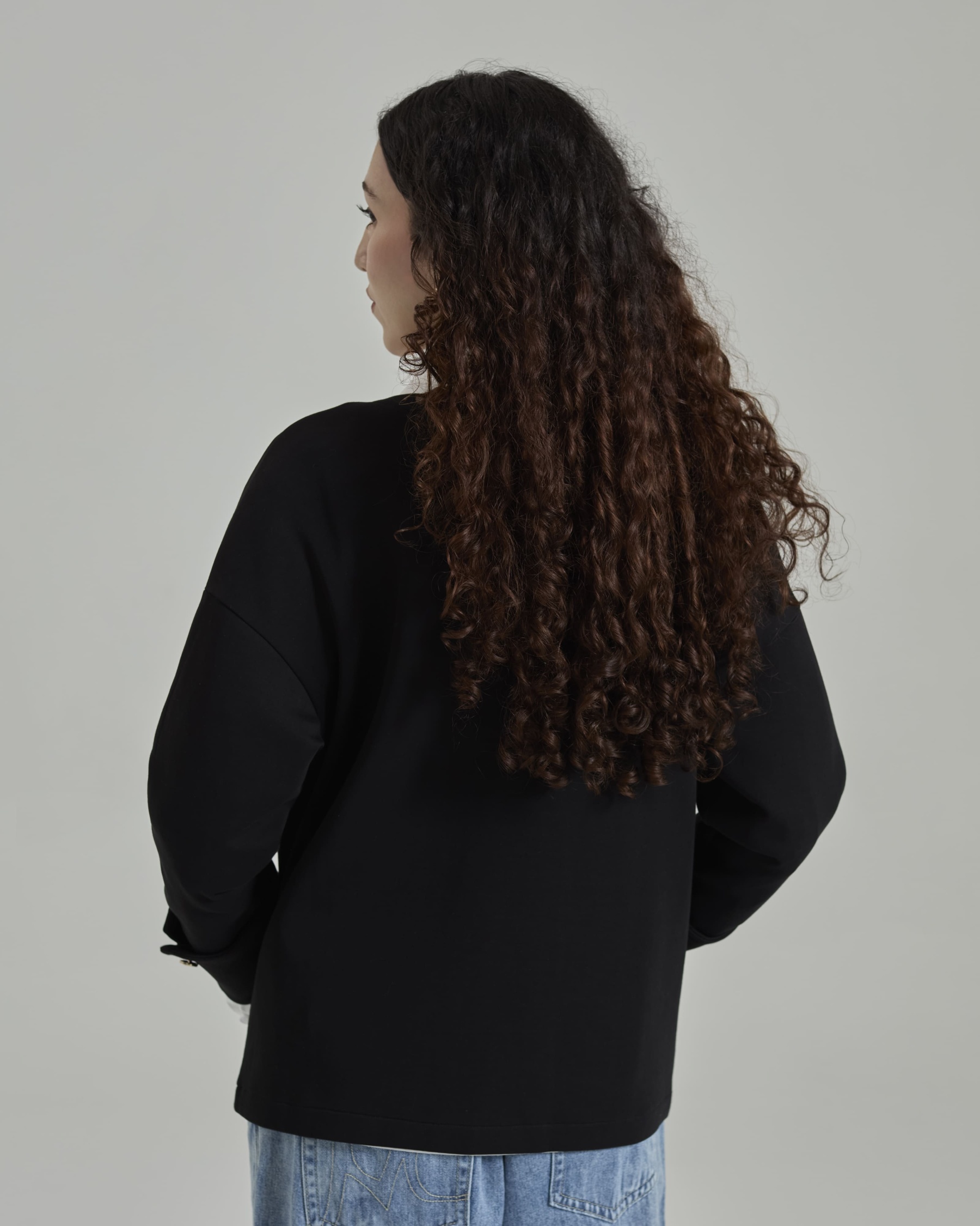 Donna Black Monogram Structured Jacket