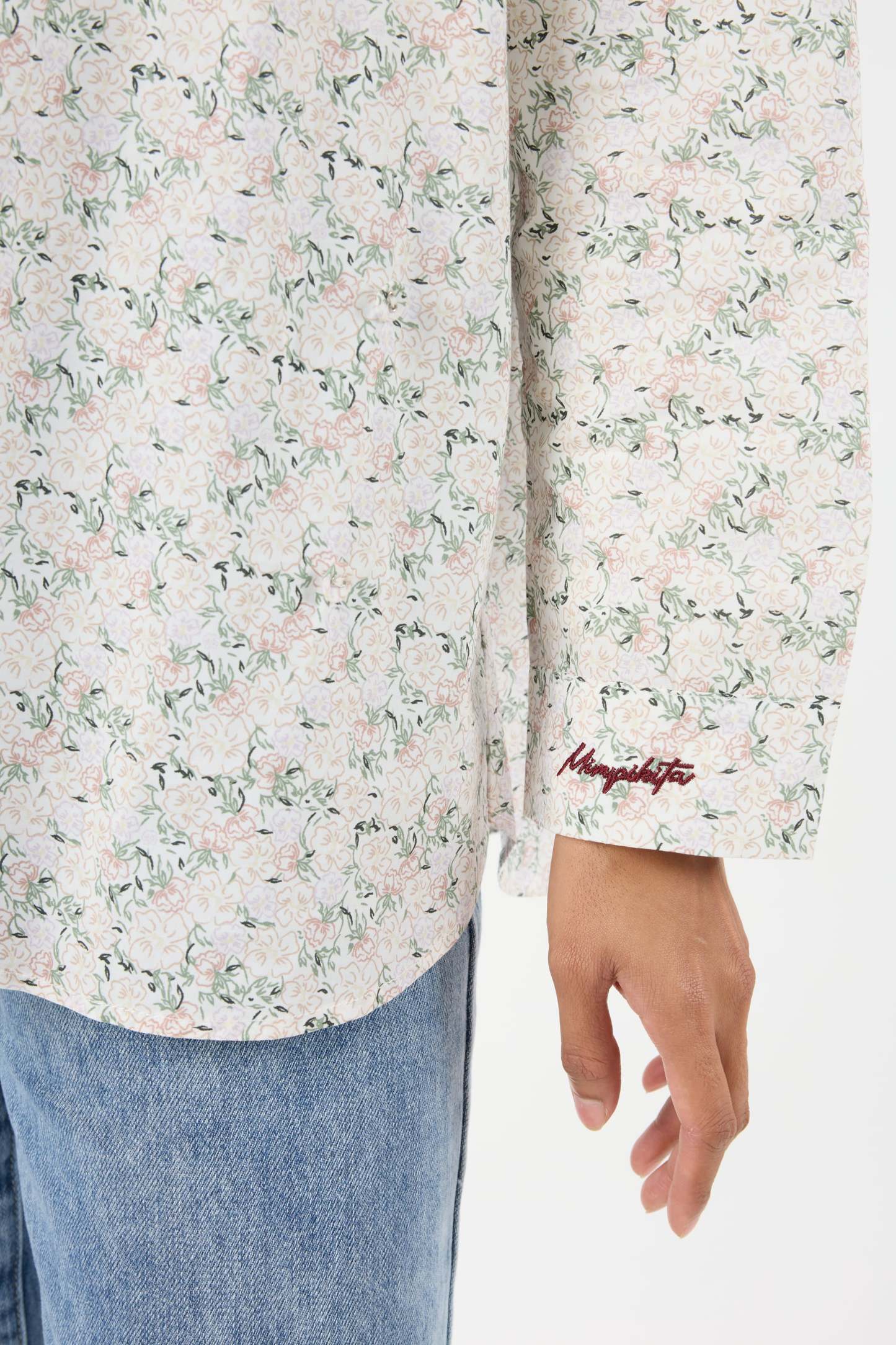 Mekar V-Neck Off-White Button Shirt