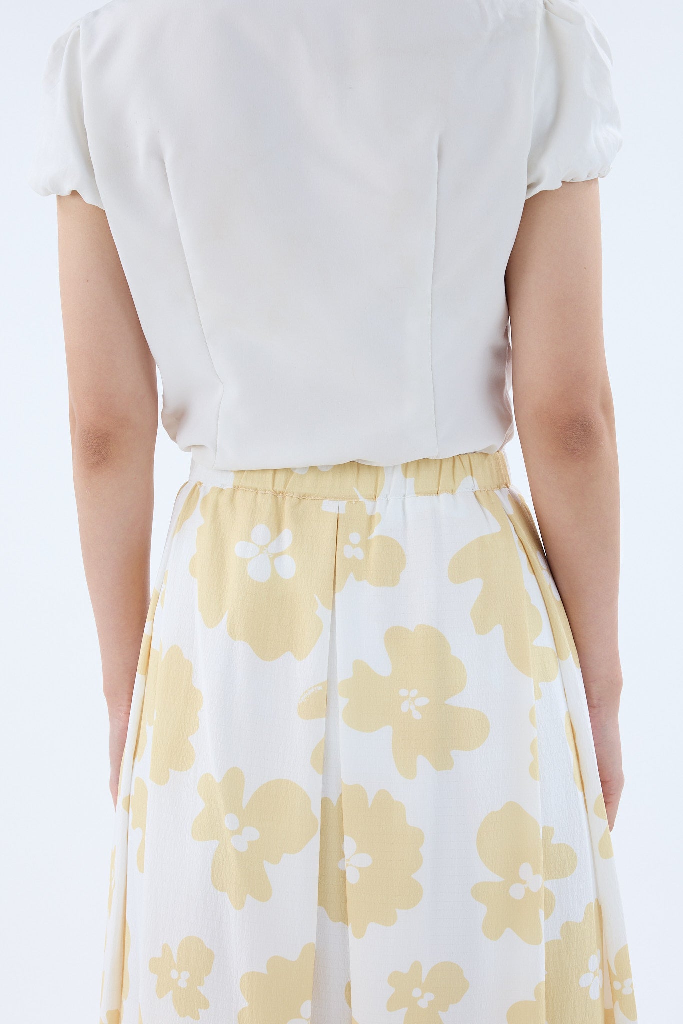 Fiora White Printed Flare Skirt