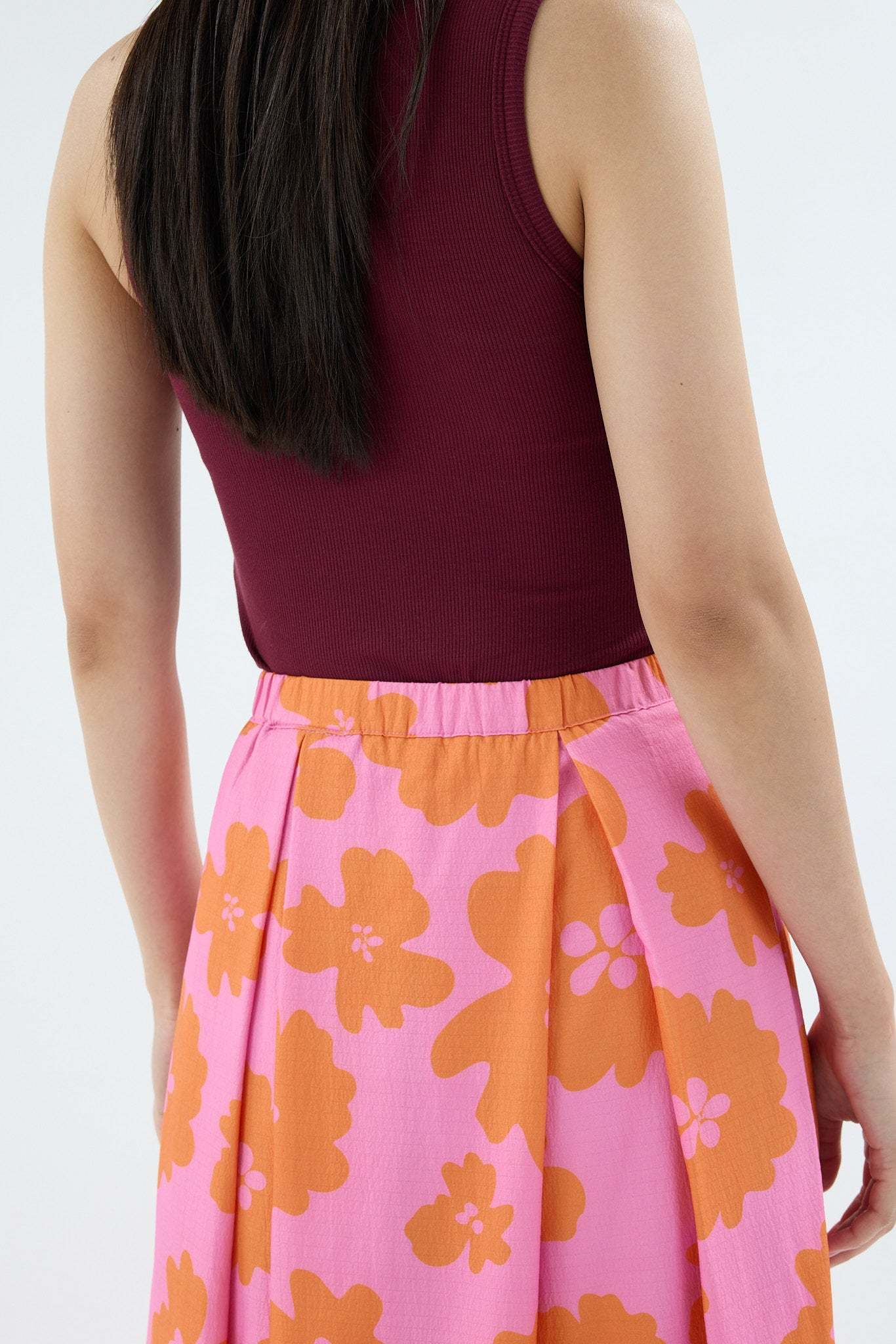 Fiora Fuchsia Printed Flare Skirt