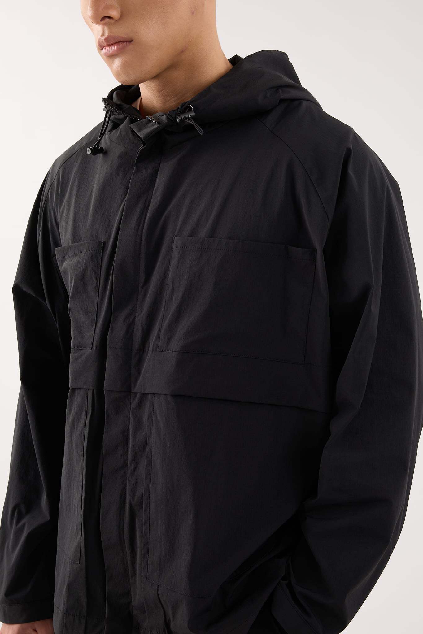 Jet Black Parka Jacket