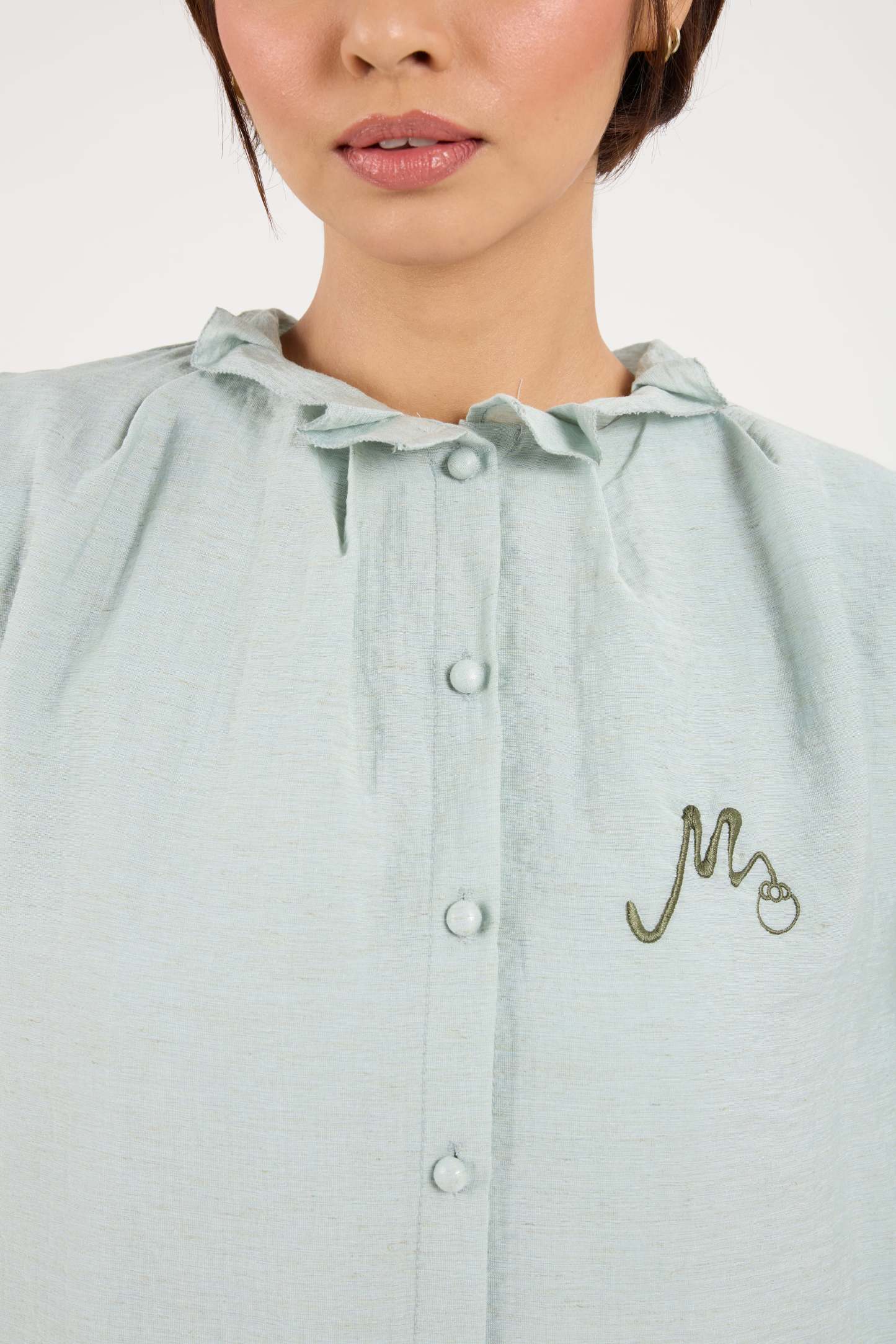 Manggis Blueish Grey High Neck Top