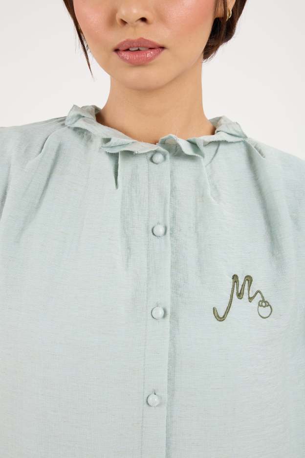 Manggis Blueish Grey High Neck Top