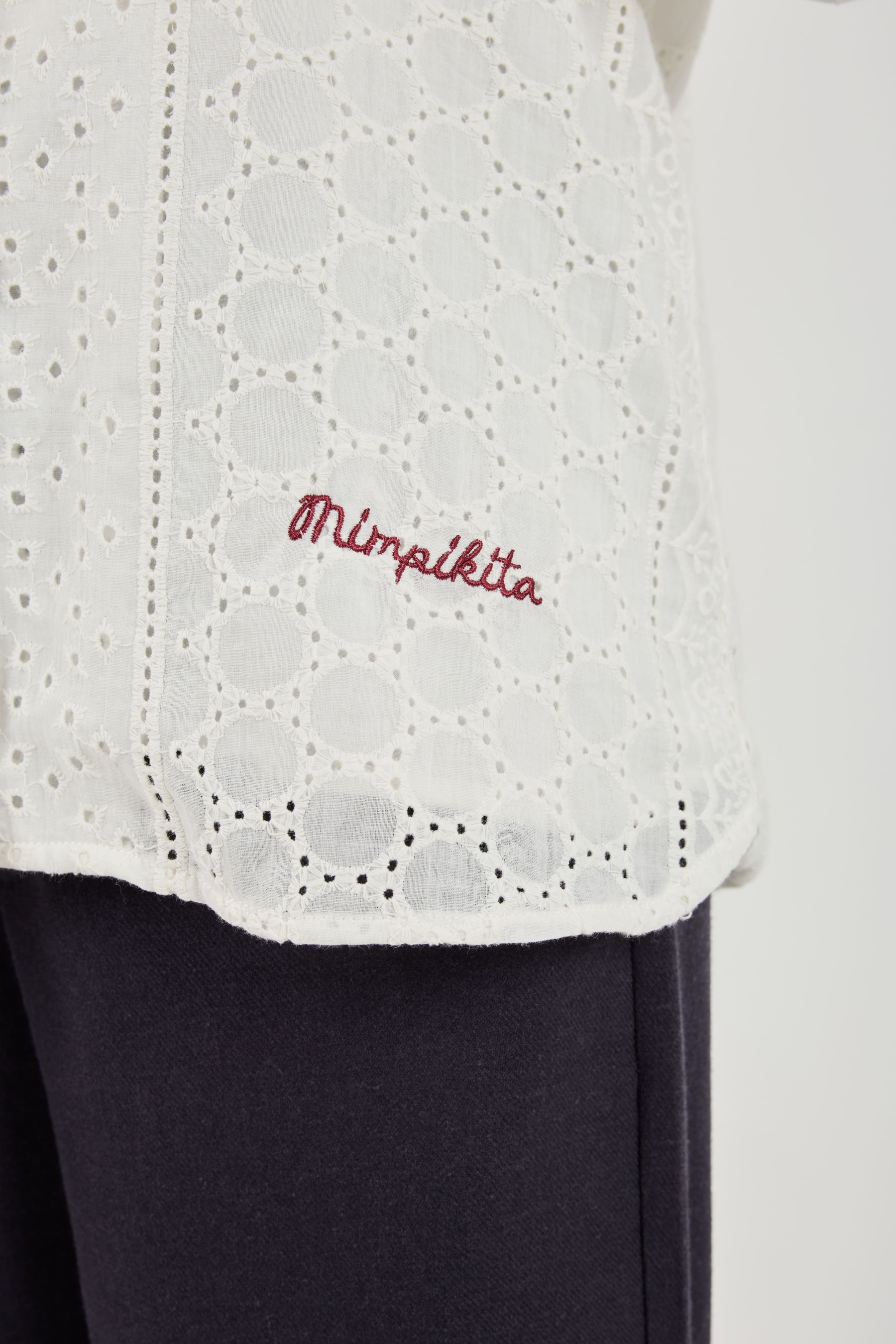 Tropika Off-White Textured Embroidered Shirt