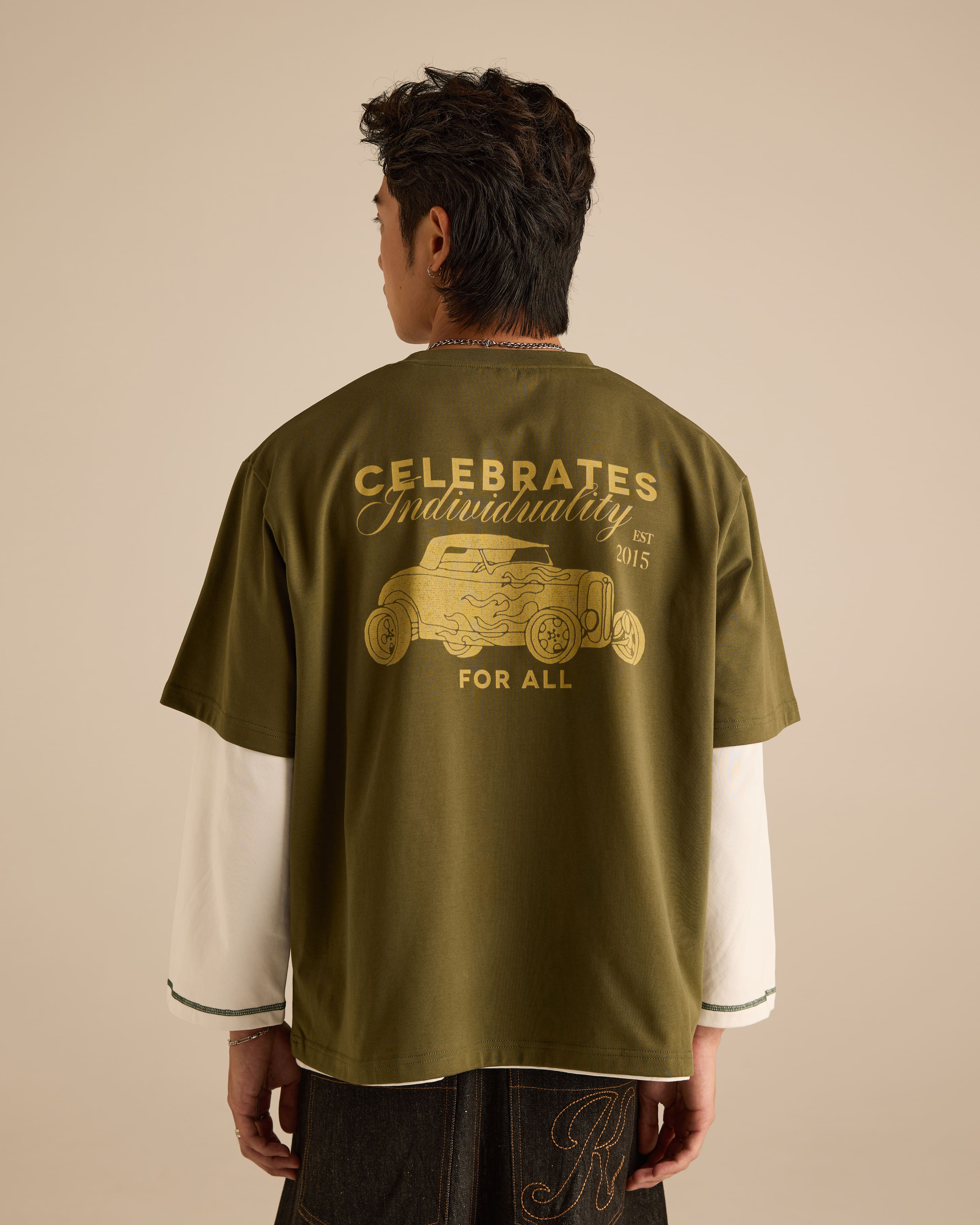 Roadster Olive Graphic Short Sleeve T-Shirt