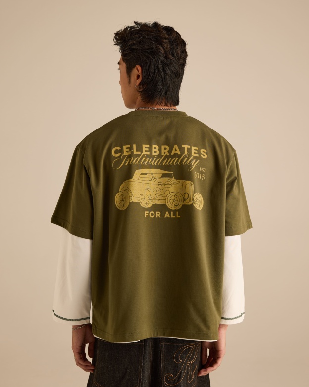 Roadster Olive Graphic Short Sleeve T-Shirt
