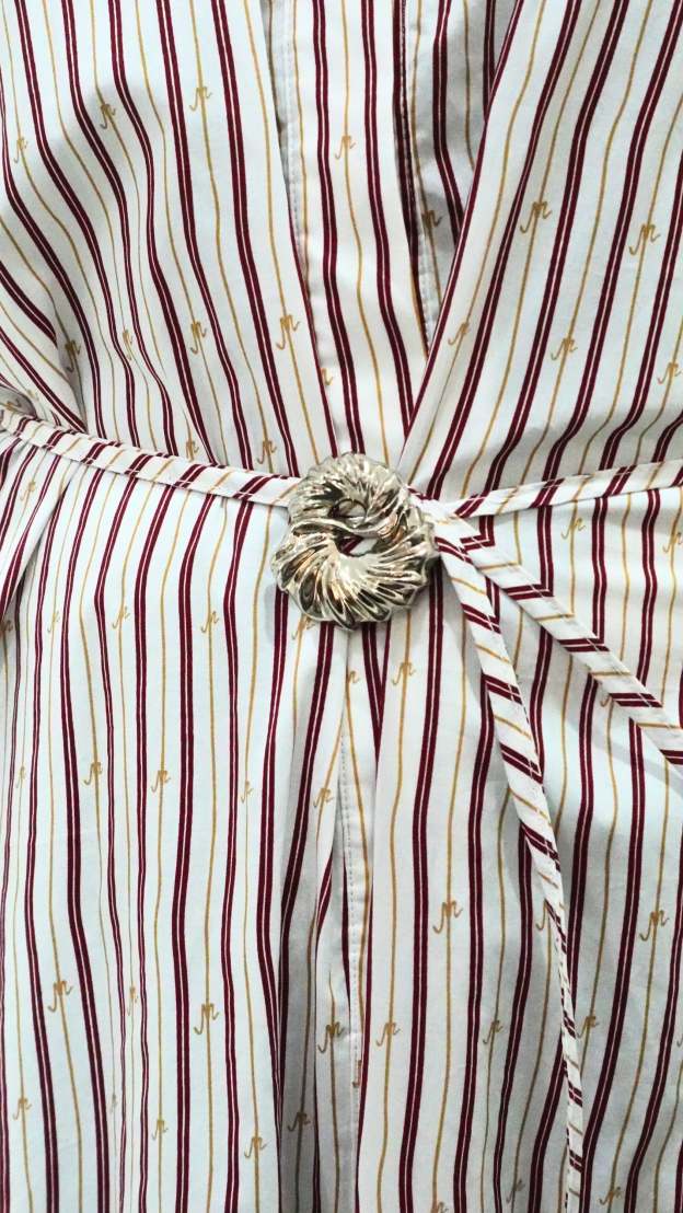 Ayva White-Maroon Printed Long Dress