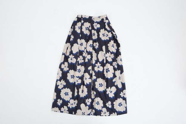 Fiora Black Printed Flare Skirt
