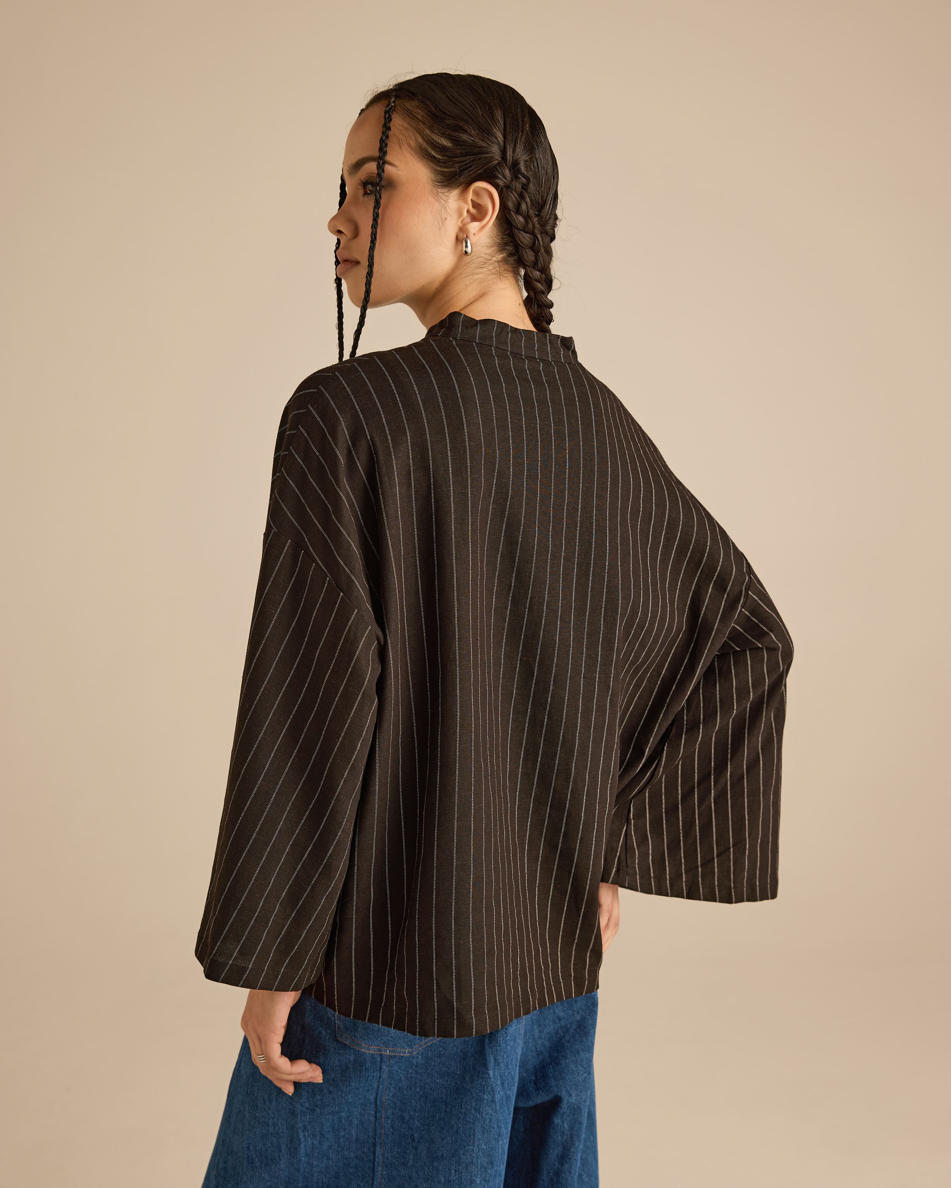 Nadra Black Stripe Boxy Top