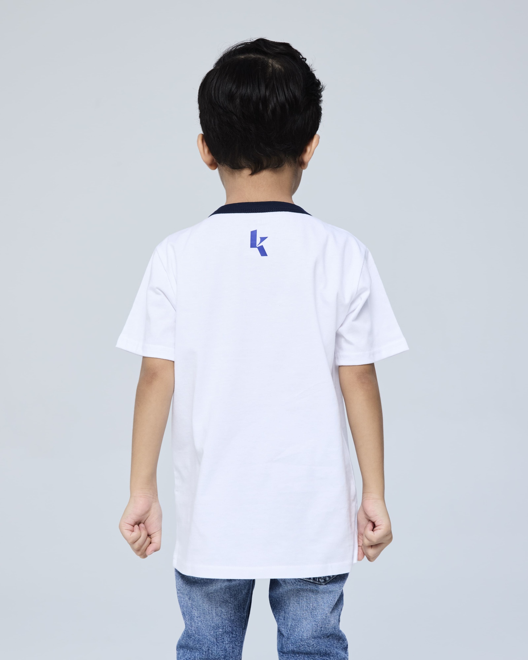 White Kita Denim Mini Graphic Ringer T-Shirt - Kids