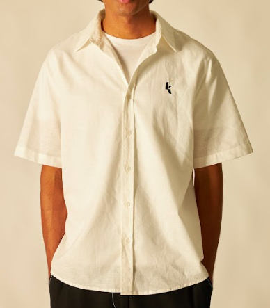 White Short Sleeve Linen Shirt - Men’s