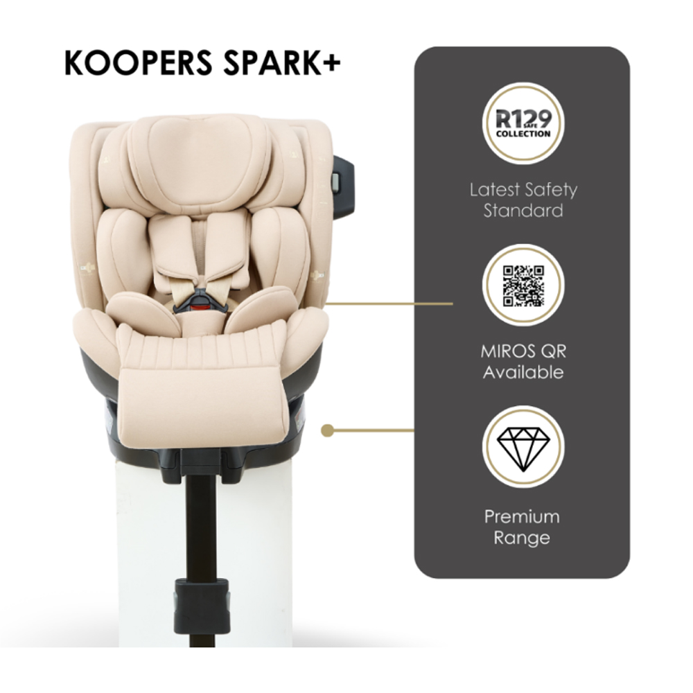 Koopers Spark+ 360 Spin Baby Car Seat Bamboo Fabric 0-12 Years