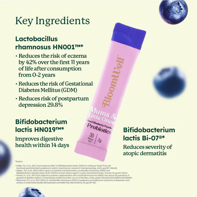 Bloom Well Mums & Little Ones Mixed Blueberry Powder + Probiotics