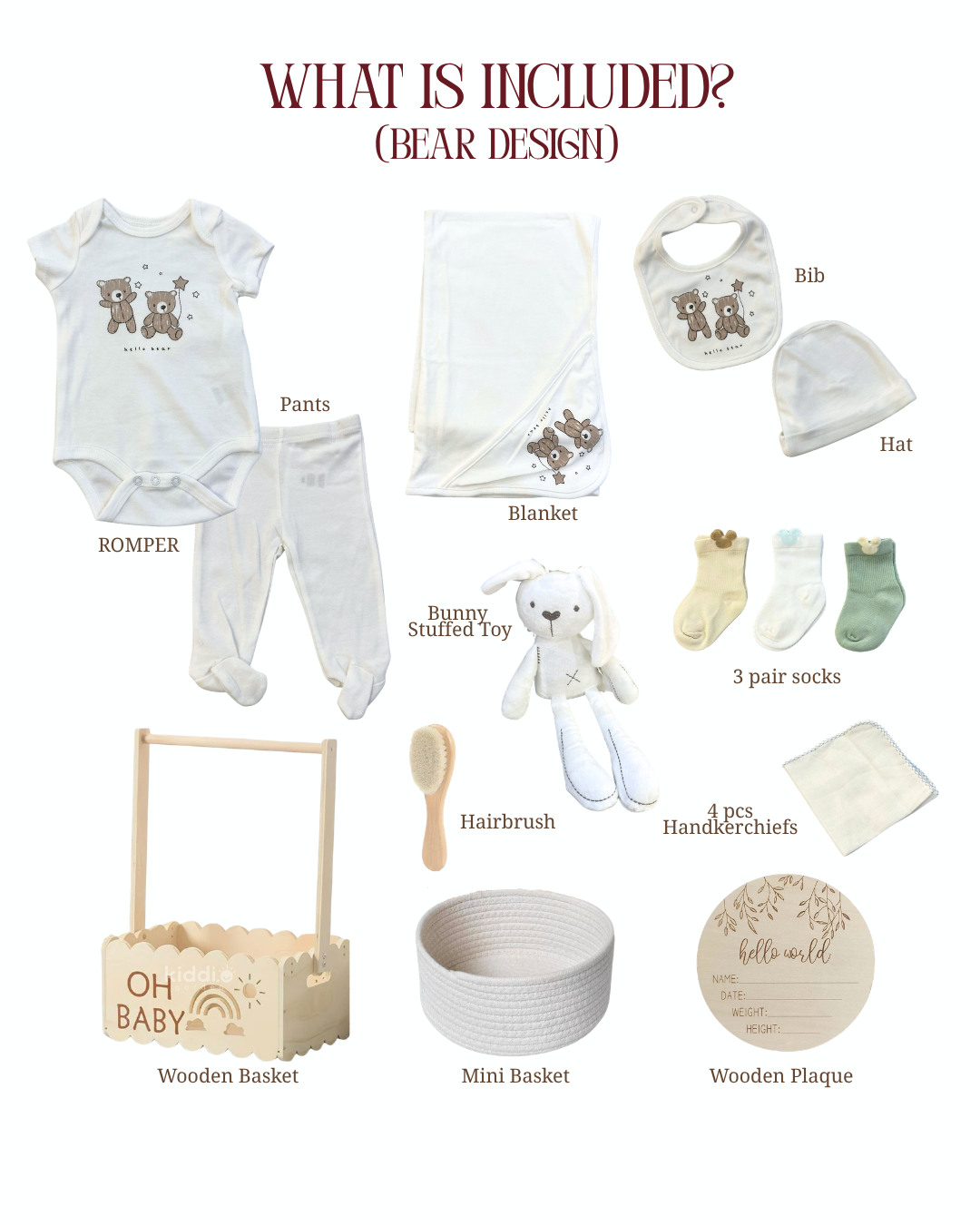 Luxe Wooden Hamper Gift Set - Bear