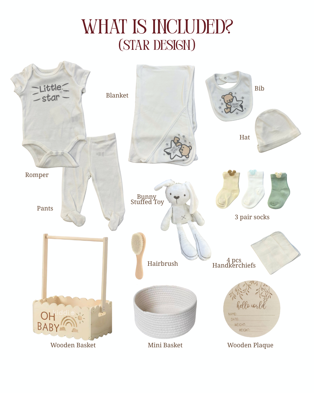 Luxe Wooden Hamper Gift Set - Star