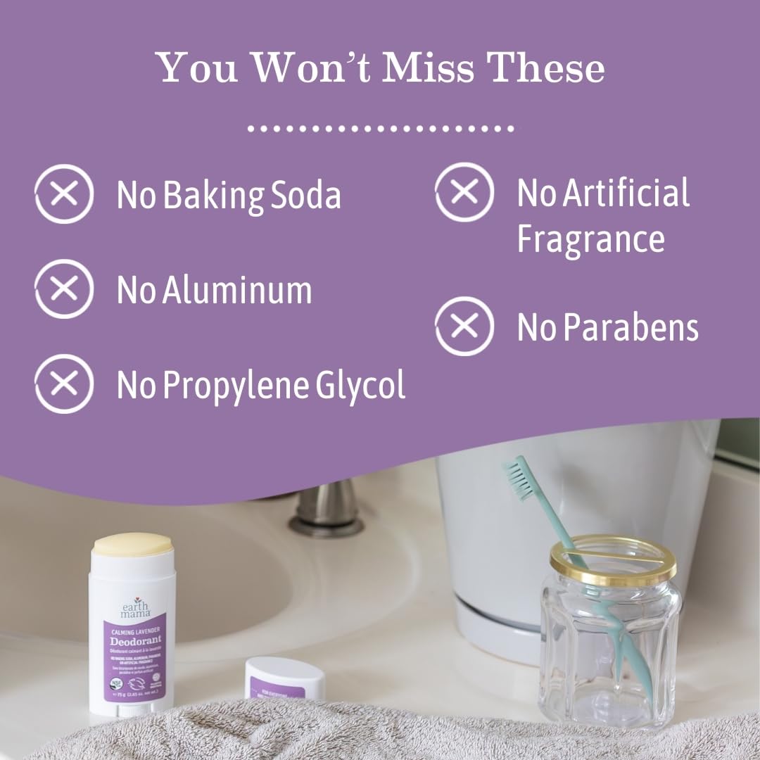 Earth Mama Organic Calming Lavender Deodorant(75g)