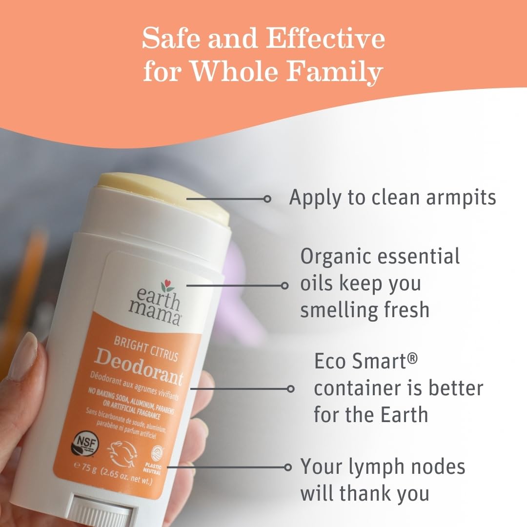 Earth Mama Organic Bright Citrus Deodorant(75g)