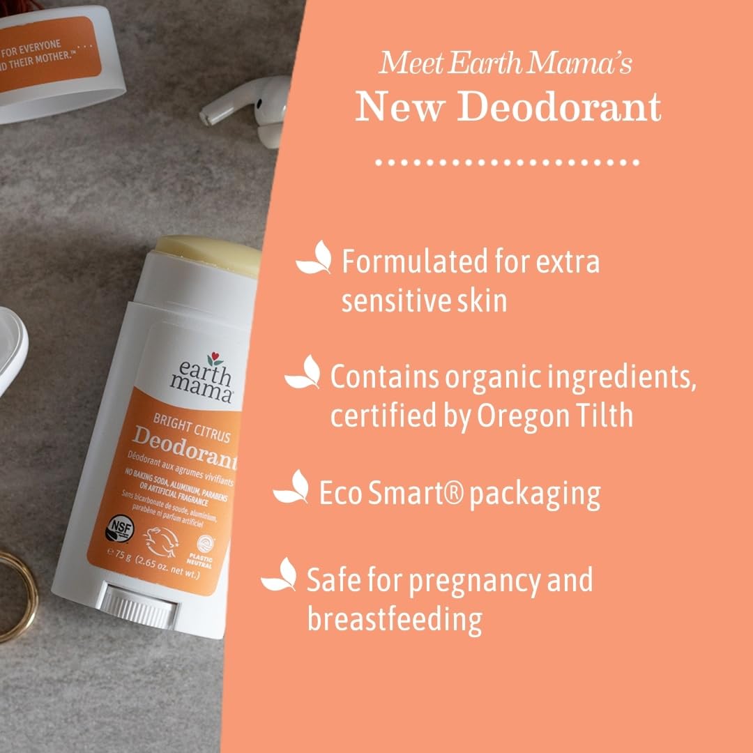 Earth Mama Organic Bright Citrus Deodorant(75g)