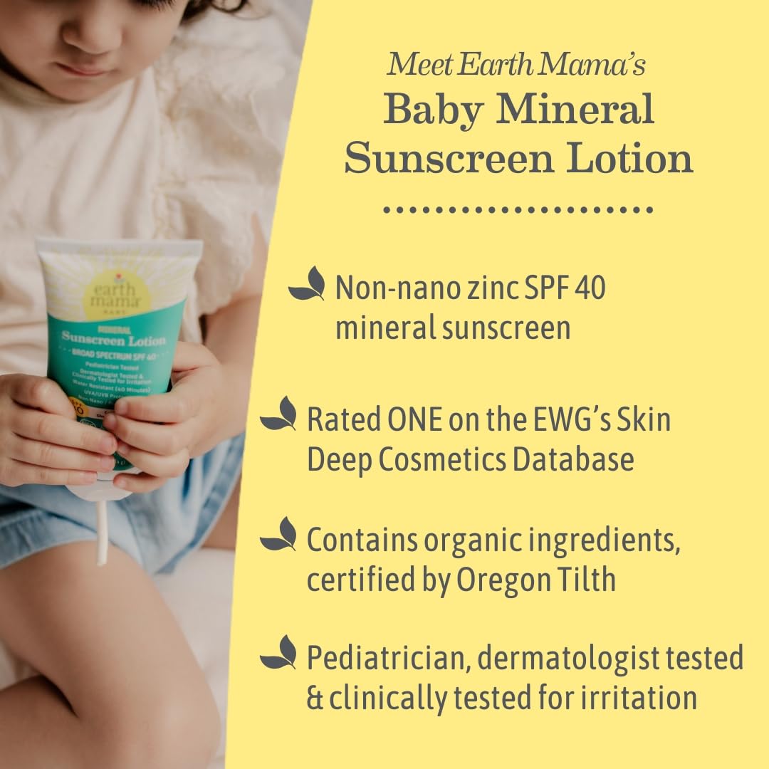 Earth Mama Organic Mineral Sunscreen Lotion SPF 40 (84g)