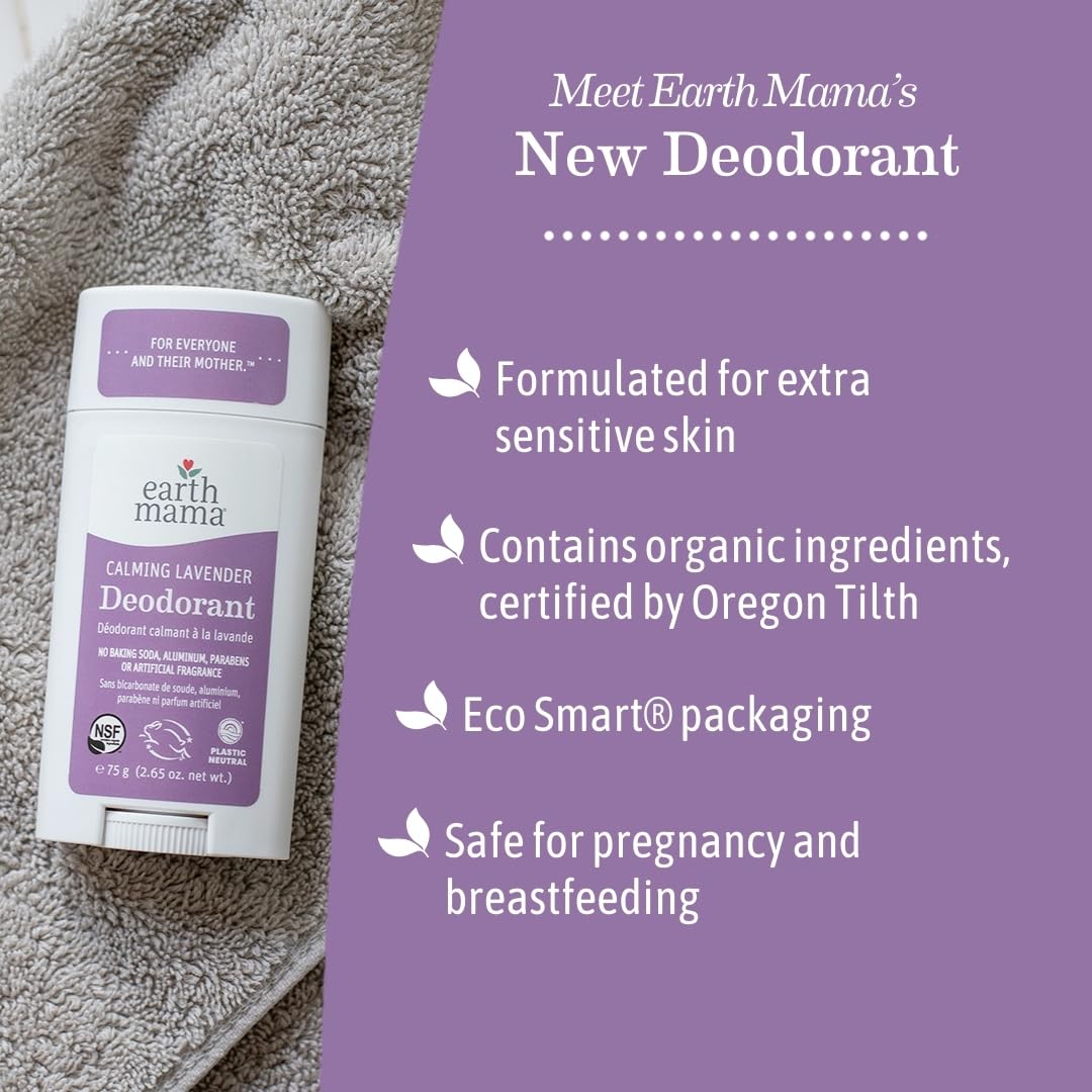 Earth Mama Organic Calming Lavender Deodorant(75g)