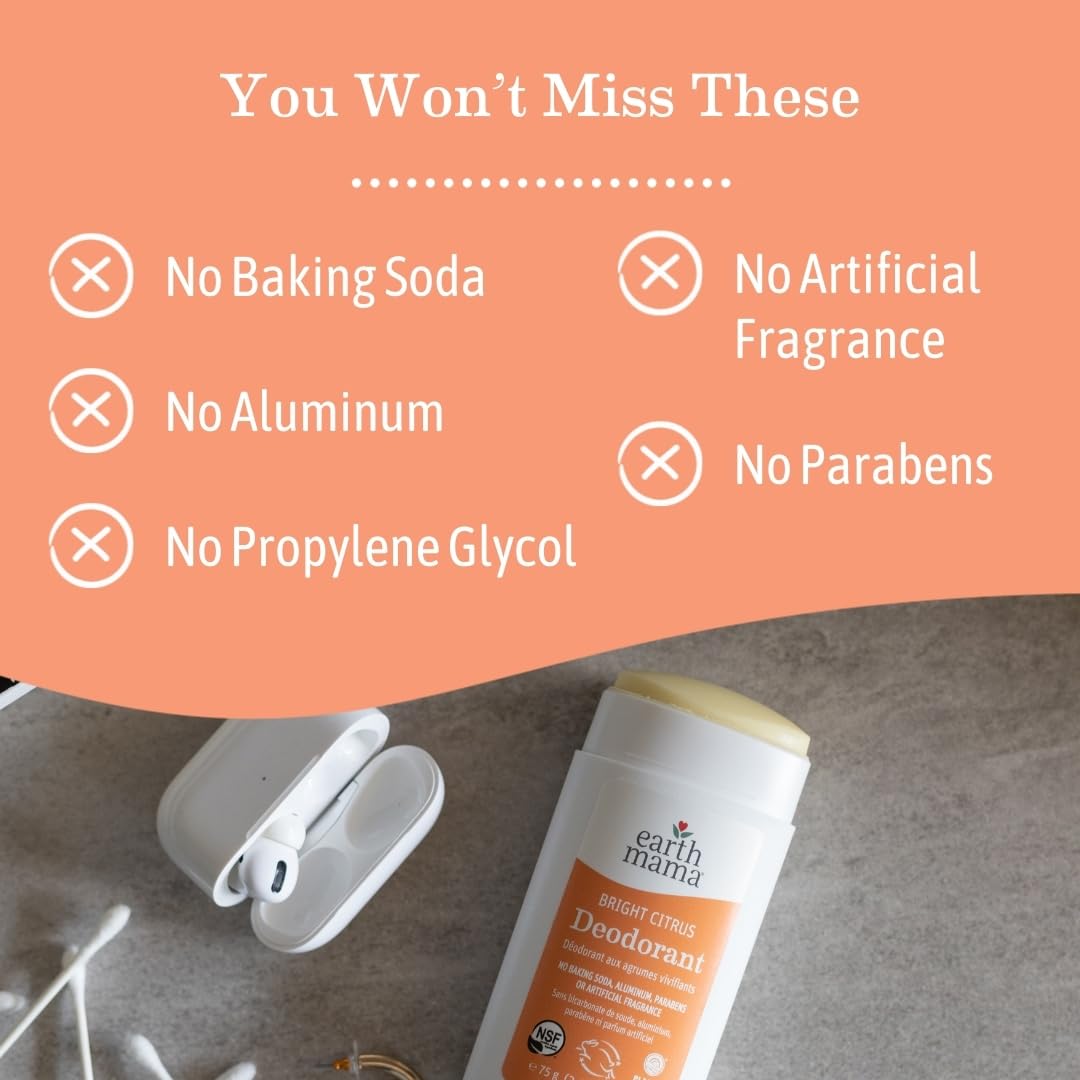 Earth Mama Organic Bright Citrus Deodorant(75g)