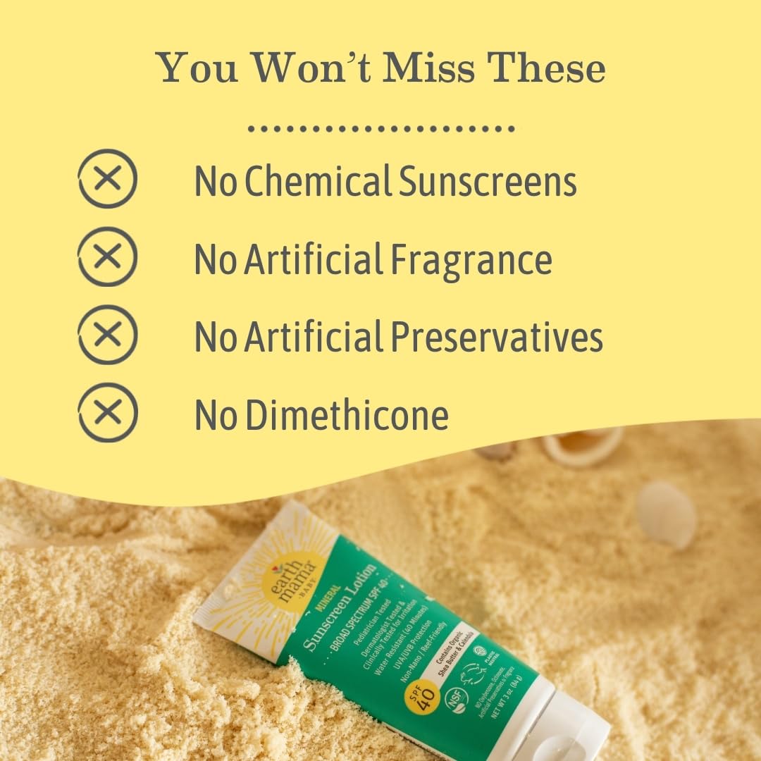 Earth Mama Organic Mineral Sunscreen Lotion SPF 40 (84g)