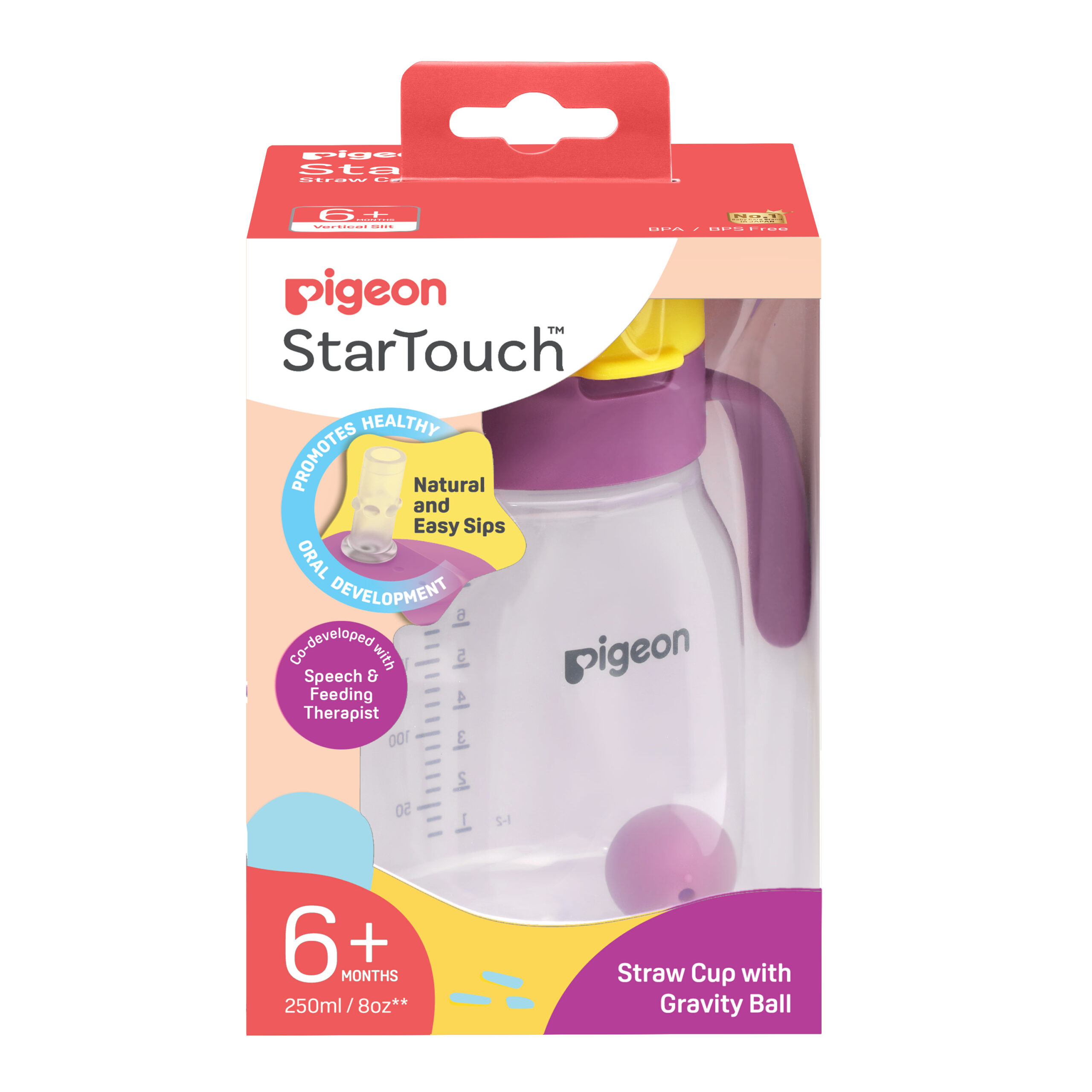 Pigeon StarTouch™ Straw Cup with Gravity Ball  250ml